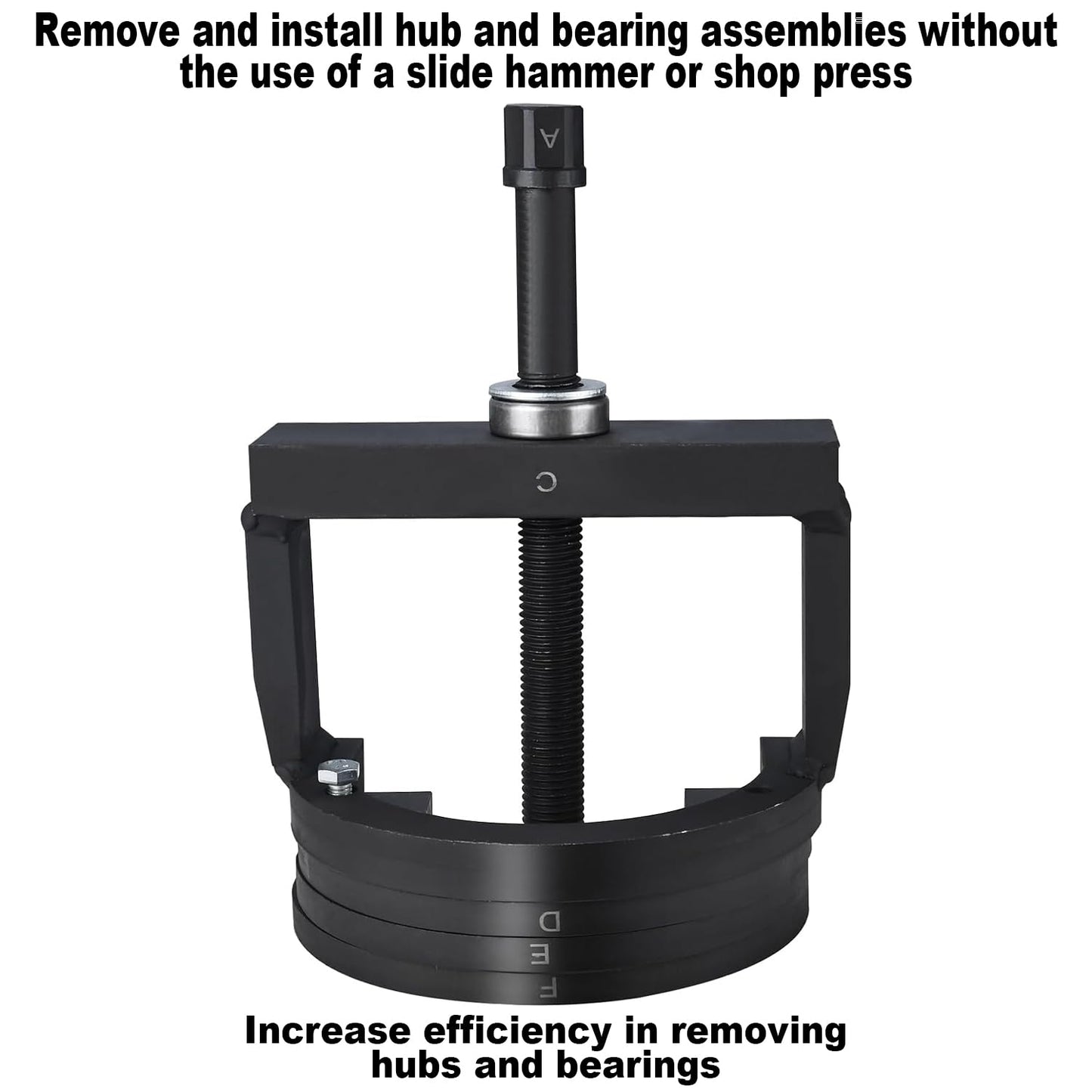 FreeTec Master Wheel Hub Removal Tool Set - C to U Sizes Back and Front Wheel Bearing Remover and Installer Tool Kit