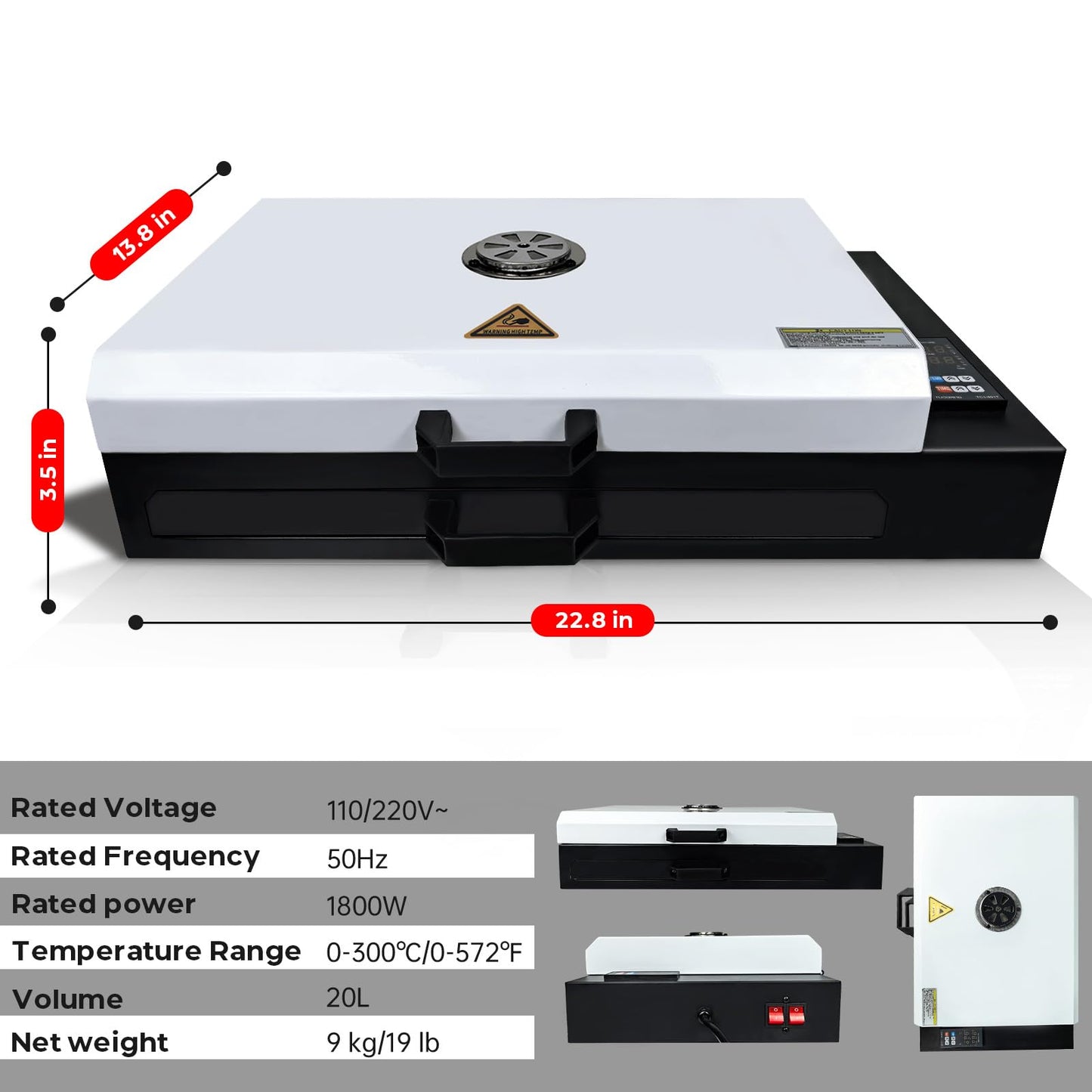 InkSonic A3 A4 A5 DTF Oven Dryer with Time & Temperature Control, DTF Curing Oven for Heat Transfer Printing DTF Power, DTF Oven Curing Transfer Film 22.8×13.8×3.5in