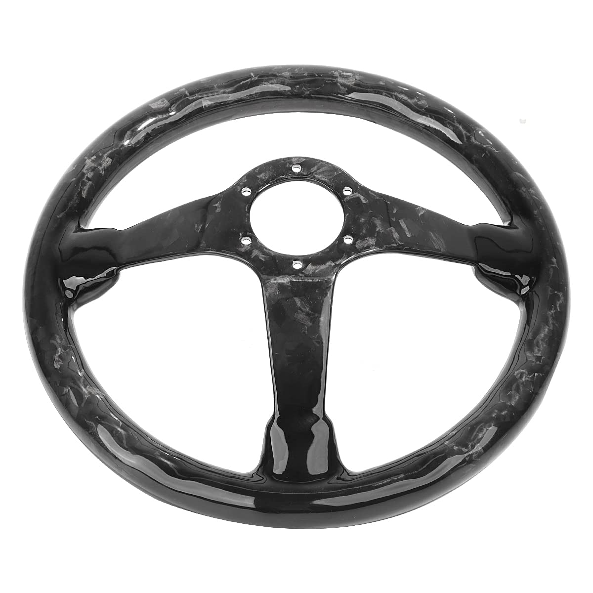 HIWOWSPORT Forged Carbon Fiber Racing Steering Wheel 14'' inch 350mm Diameter 6 Bolts