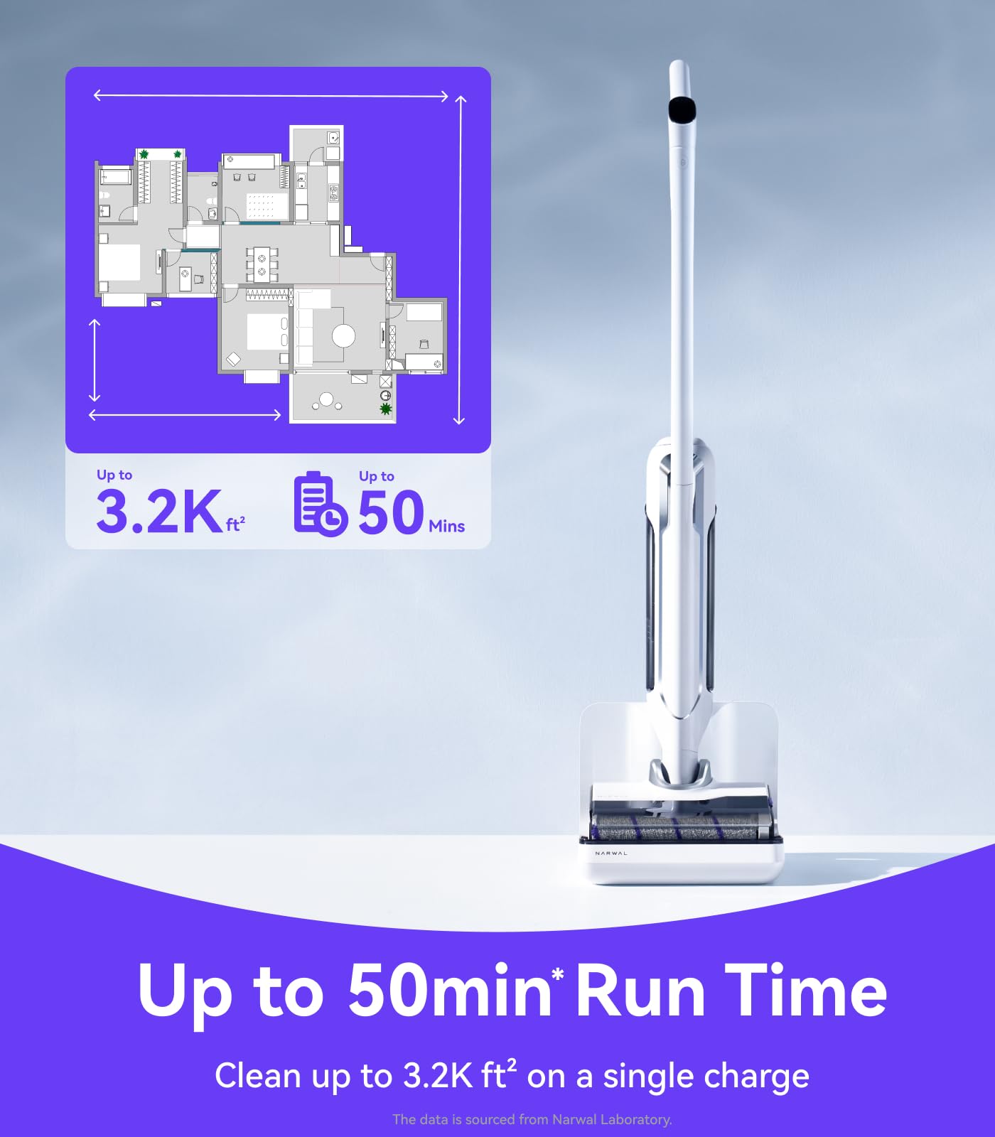 NARWAL S10 Pro Lightweight Cordless Vacuum Mop, Wet Dry Vacuum Cleaner, Self-Cleaning & Drying, 180° Flexibility, 50min Runtime Floor Cleaner (Renewed)