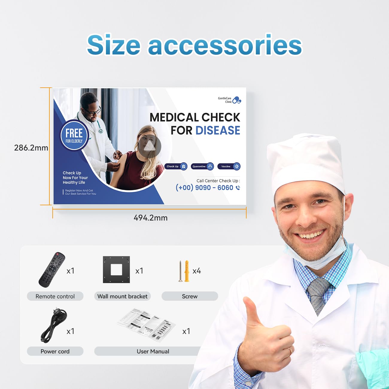 Canlarriz Digital Signage Display 21.5 inch Wall Mount Digital Menu Board for Restaurants and Stores Advertising Screen 700 nits Ultra-High Brightness FHD Free Web Content Editor Android 2GB + 32GB