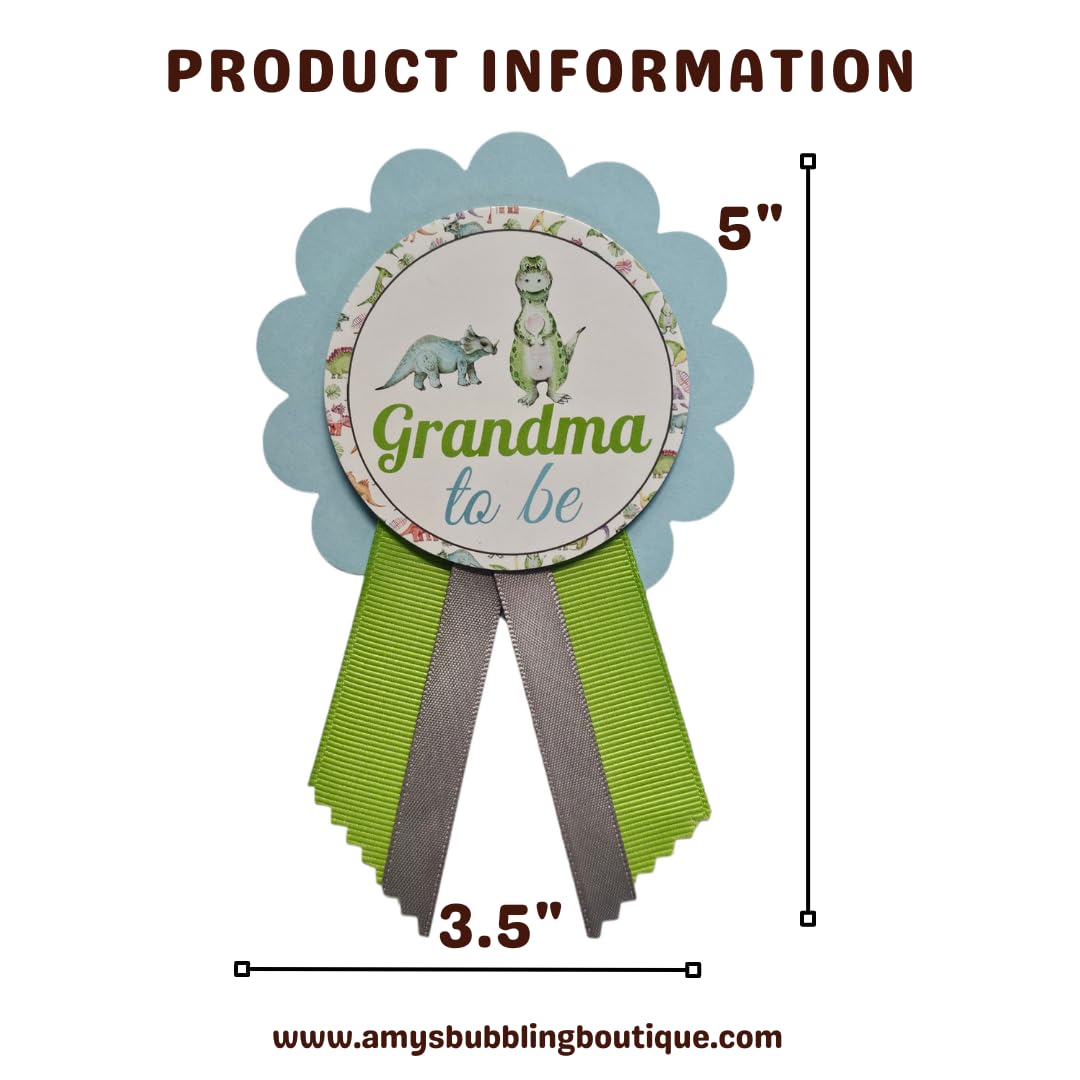 Dinosaur Baby Shower Pins for Mommy Daddy Jungle Family to wear, It's a Boy Blue Green Sprinkle (MOM & DAD PINS)
