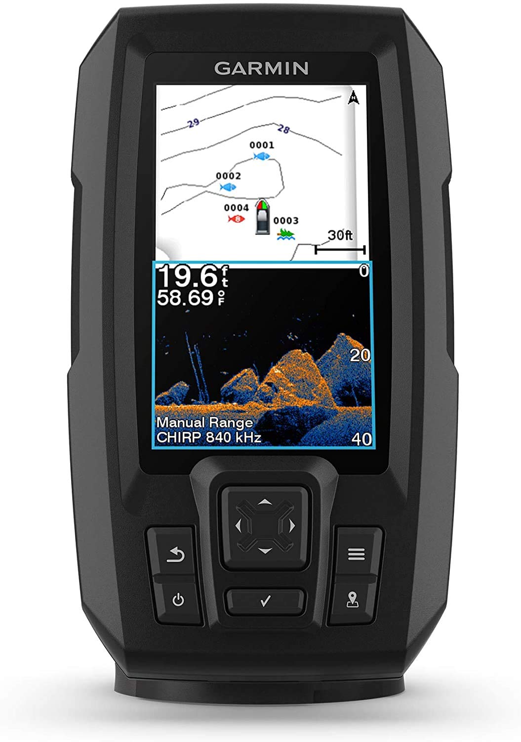 Garmin Striker Vivid 4cv Bundle with Transducer and Protective Cover, 4-inch Color Fishfinder, Vivid Scanning Sonar Color Palettes 010-02550-00