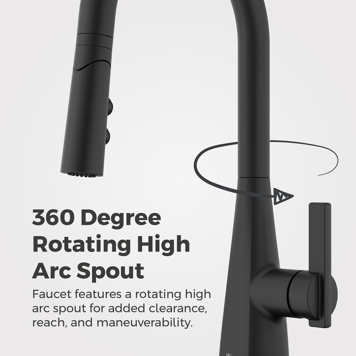 Pfister Exemplar Kitchen Faucet with Pull Down Sprayer, Single Handle, High Arc, NSF Certified, Spot Defense Matte Black Finish, F5297EPSDB