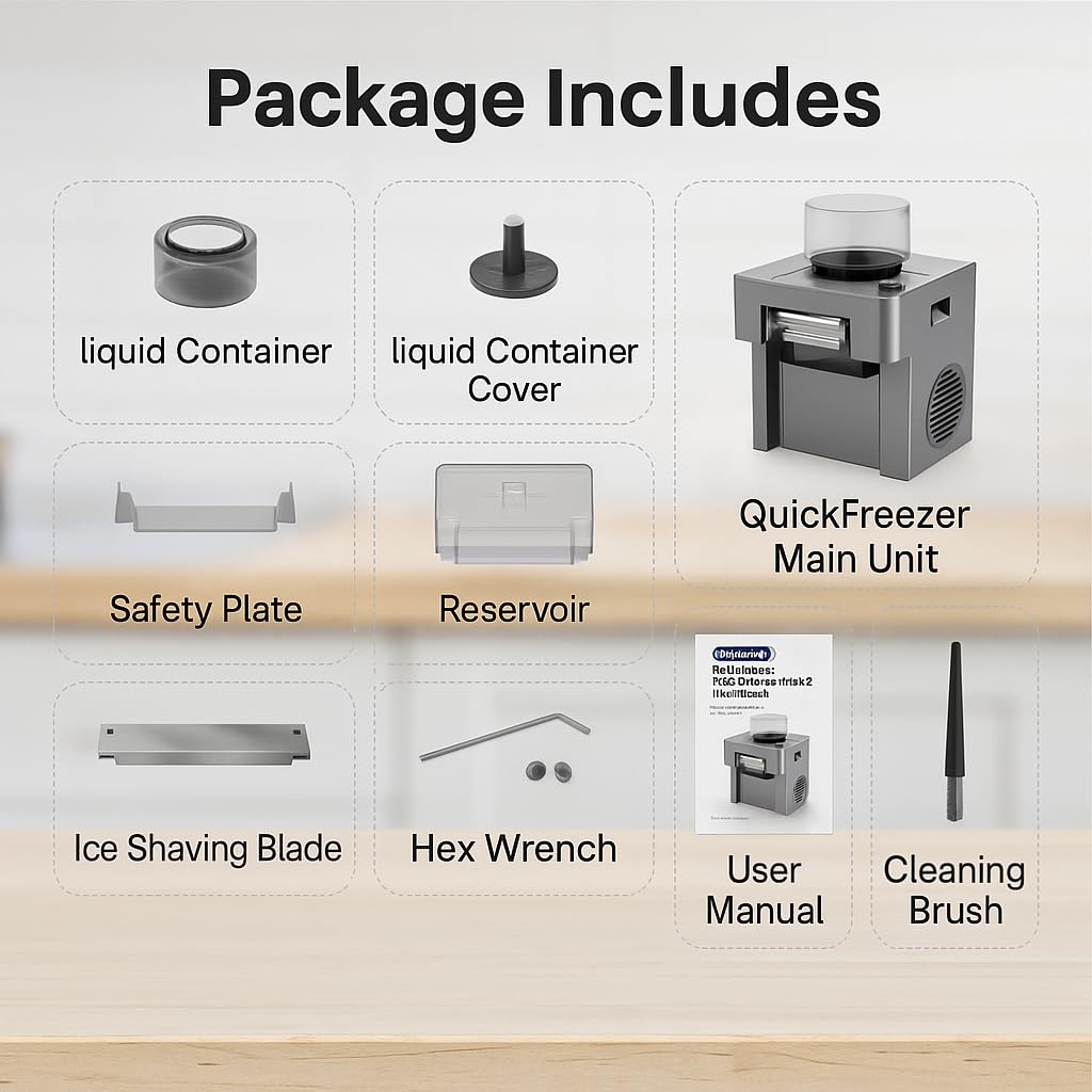 ICEMAGE Shaved Ice Machine, 60s Fast Slushie & Snow Cone Maker for Home, No Pre-Freezing, 15 Textures, All-Drink Compatible, 50dB Quiet, One-Touch Self-Cleaning, Compact for Parties & RVs