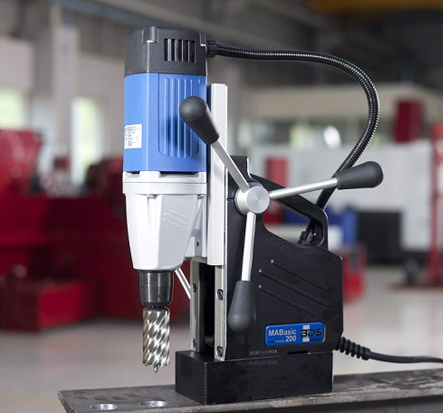 CS Unitec | MABasic 200 | Single-Speed Portable Magnetic Drill. Max Hole Capacity 1-3/8" Diameter, 8.2 Amp, 110 Volts, 450 RPM - Made in Germany
