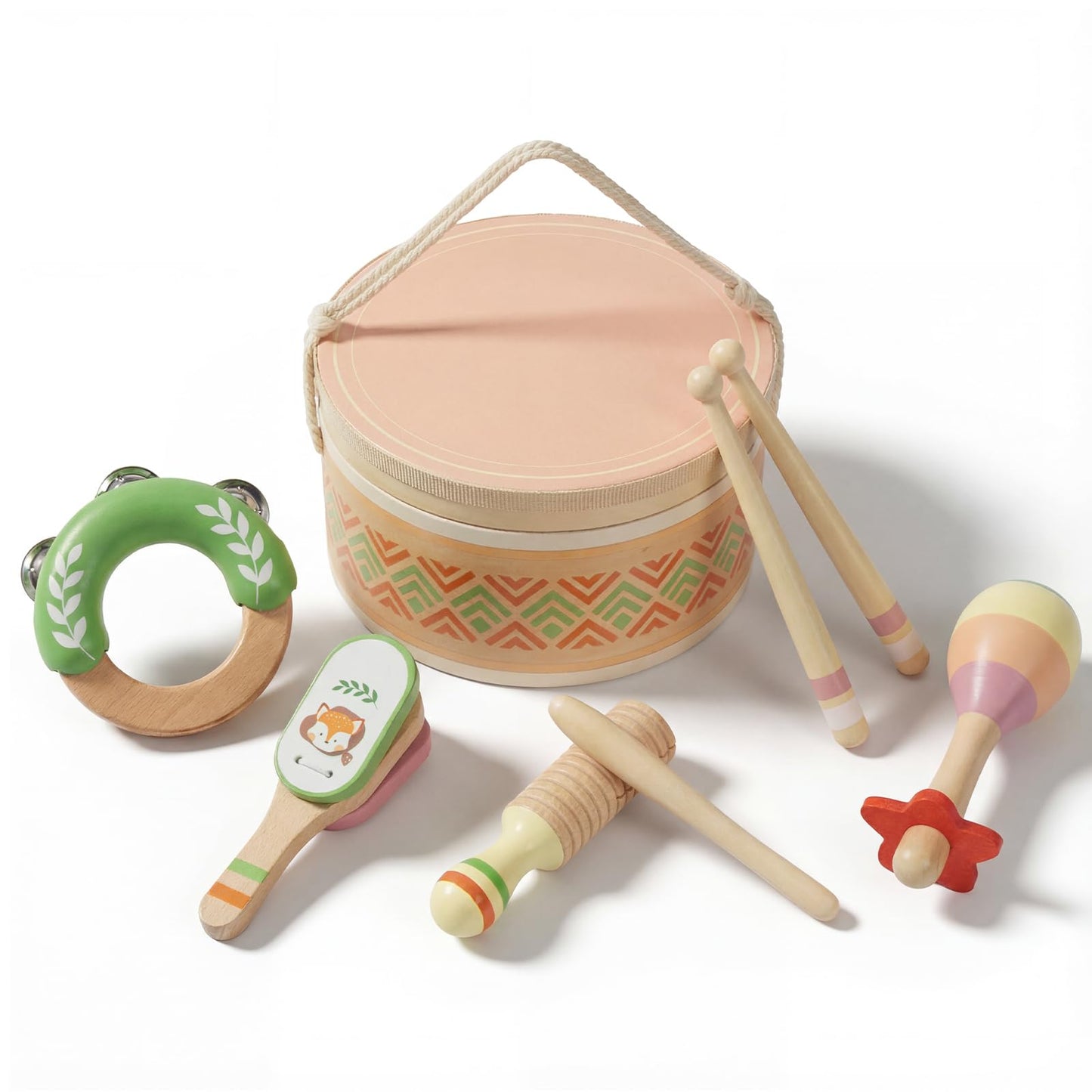 Drum Set for Kids - Toys for 2 3 Year Old Boy Birthday Gifts - Wooden Montessori Musical Instruments for Toddlers 2-4, Preschool Musical Toys with Drum for Kids Age 3-5