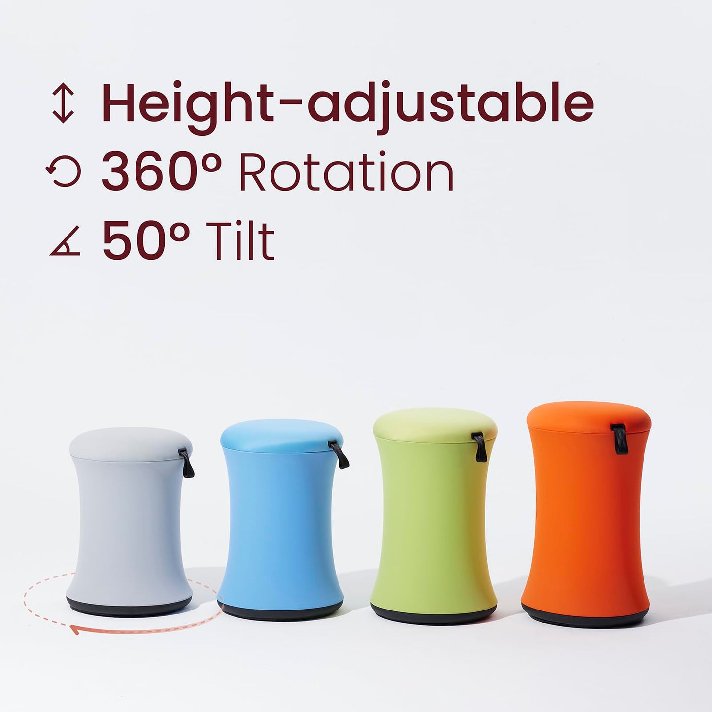 TopJob Boba Chair Stylish Active Wobble Stool, ADHD Chair, Improves Posture and Focus, Ergonomic with Height Adjustable Stool for Adults Children for Home Office, Study Room (Midnight Black)
