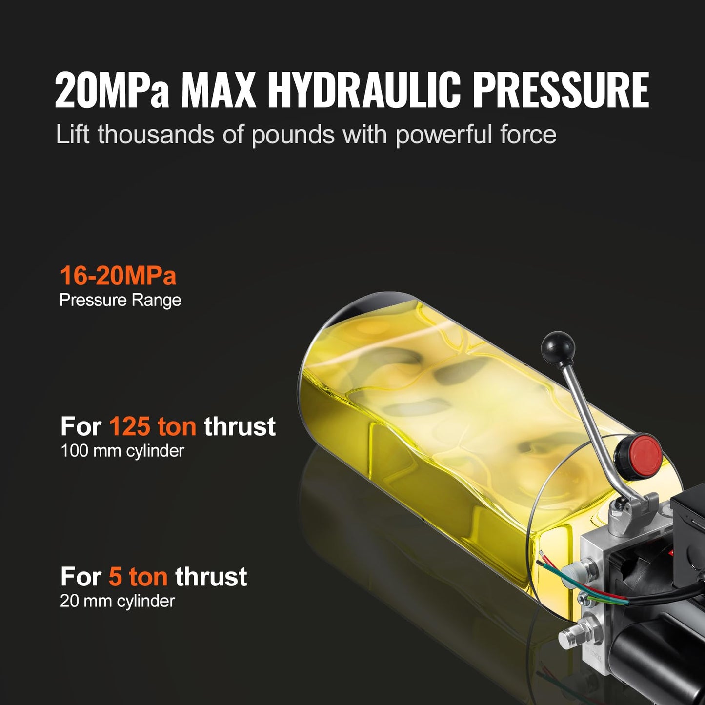 VEVOR Hydraulic Power Unit 220V 10 Quart Car Lift 3HP Hydraulic Pump Power Unit Single Phase Hydraulic Pumps with 10L Steel Tank Hydraulic Power Unit for Auto Repair Single Phase