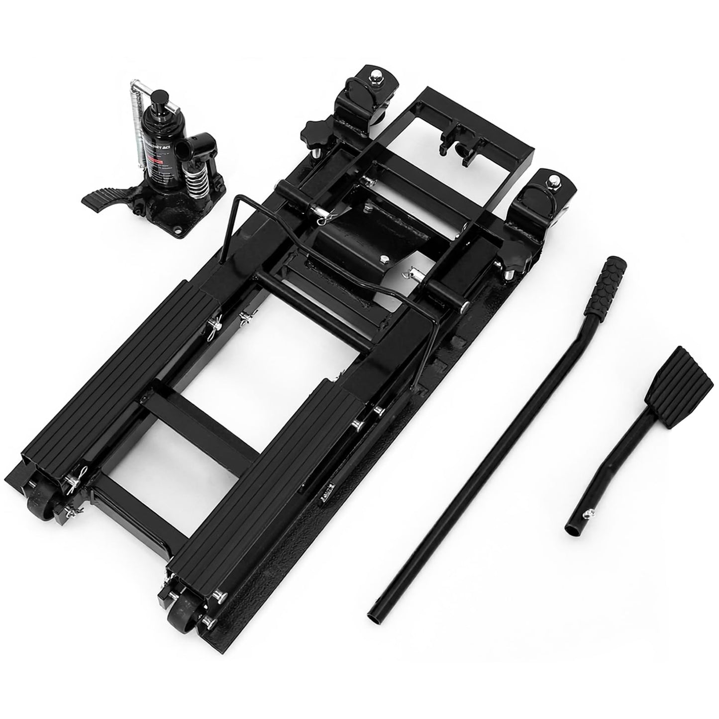 Garvee Hydraulic Motorcycle Lift Jack 1500Lb Heavy Duty ATV/UTV/Dirt Bike Lift with 4.7''-14.57'' Height Range, Non-Slip Platform & Safety Lock, Garage Scissor Jack, Car Maintenance Tool, Black