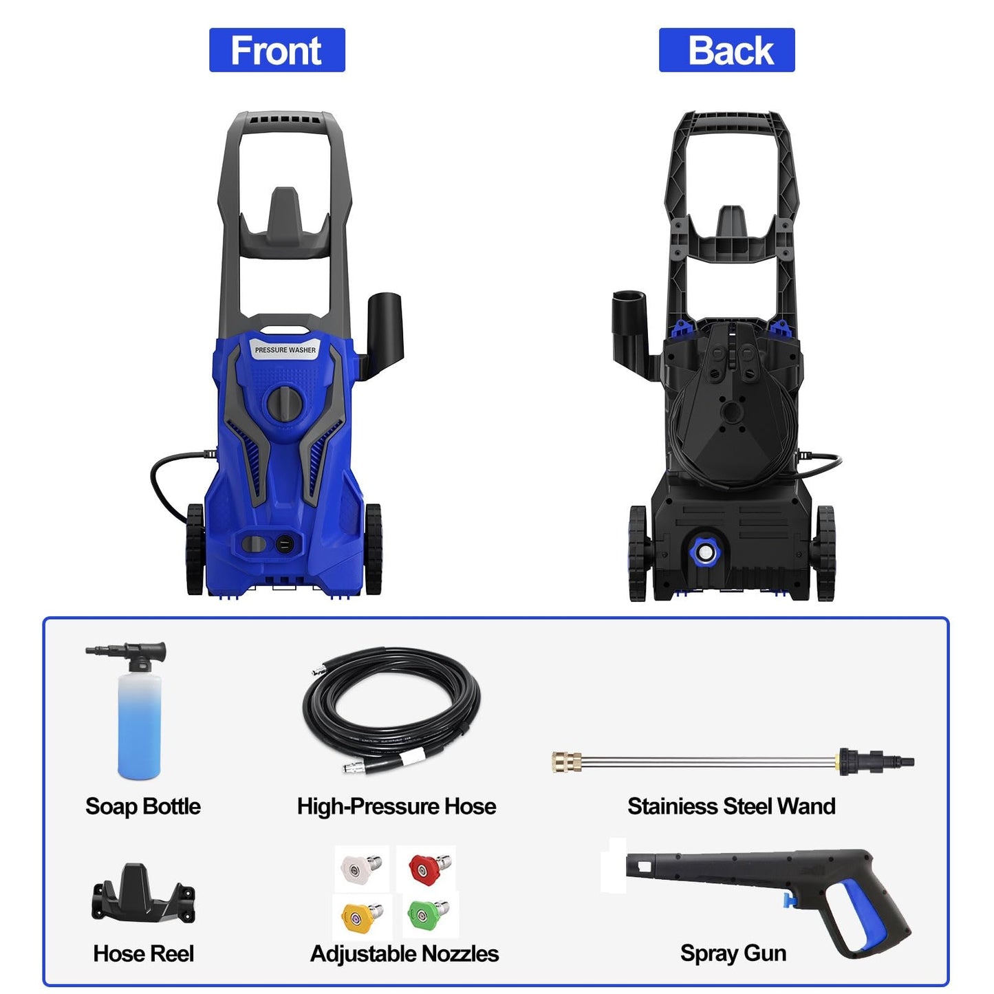 Pressure Washer Power Washer Car Cleaning Machine for Patio Driveway Home Outdoor