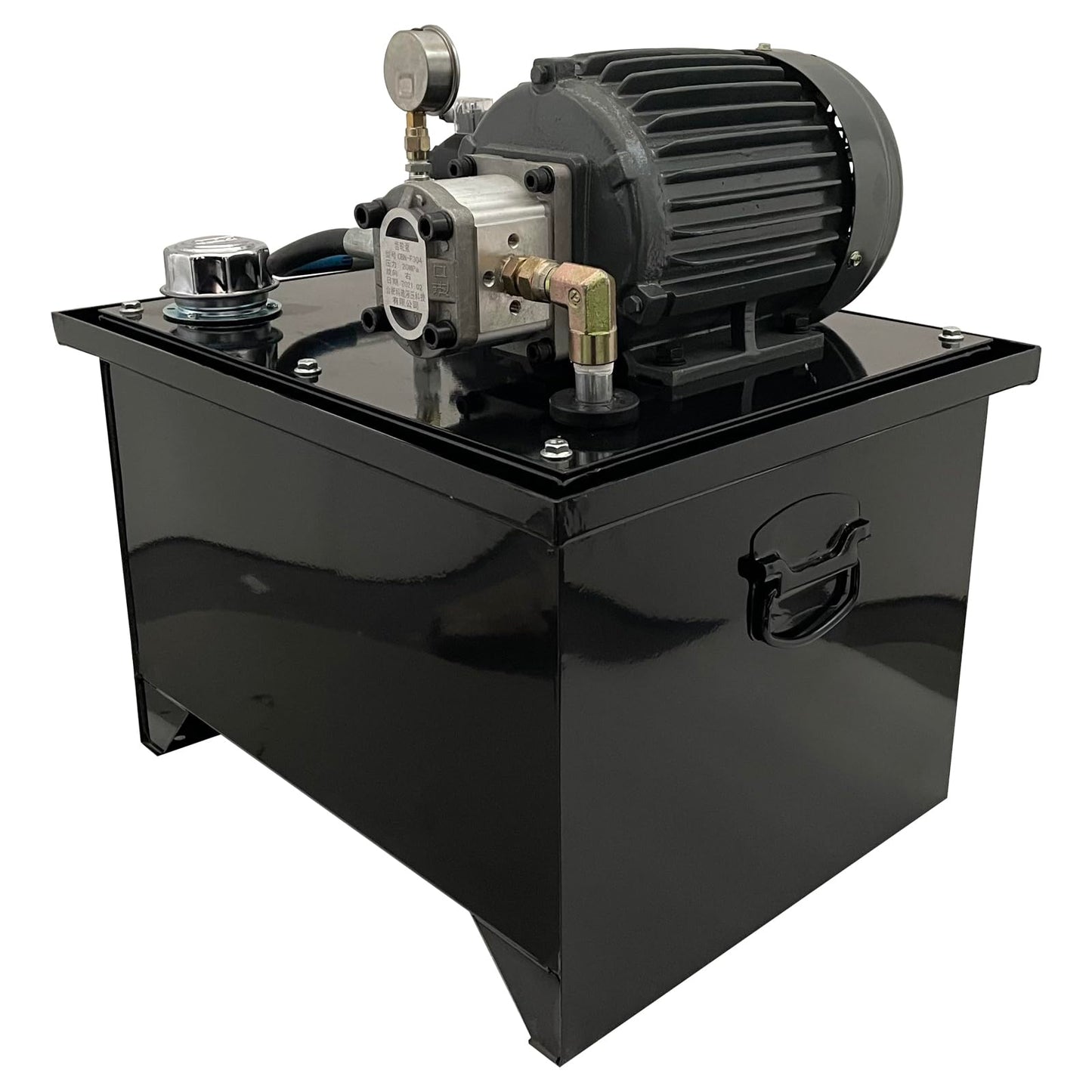 HQHAOTWU Small Hydraulic Station Gear Pump 220V Electric Hydraulic Pump Unit with 60L Tank Capacity, 5.8L/Min Rated Flow