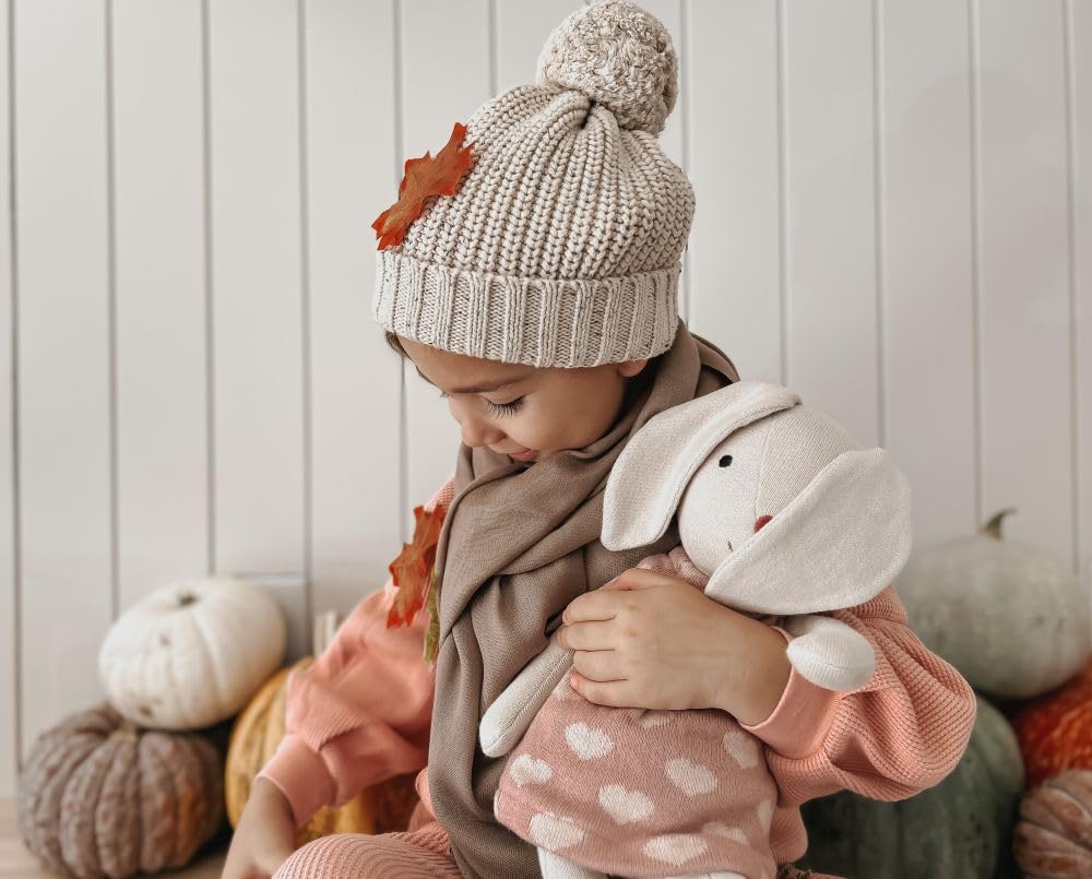 Apple Park Kids Knit pals 16.5" Soft Toy | Non-Toxic, Hypoallergenic, 100% Organic Cotton for 0m+ | Stuffed Animal (Luella)