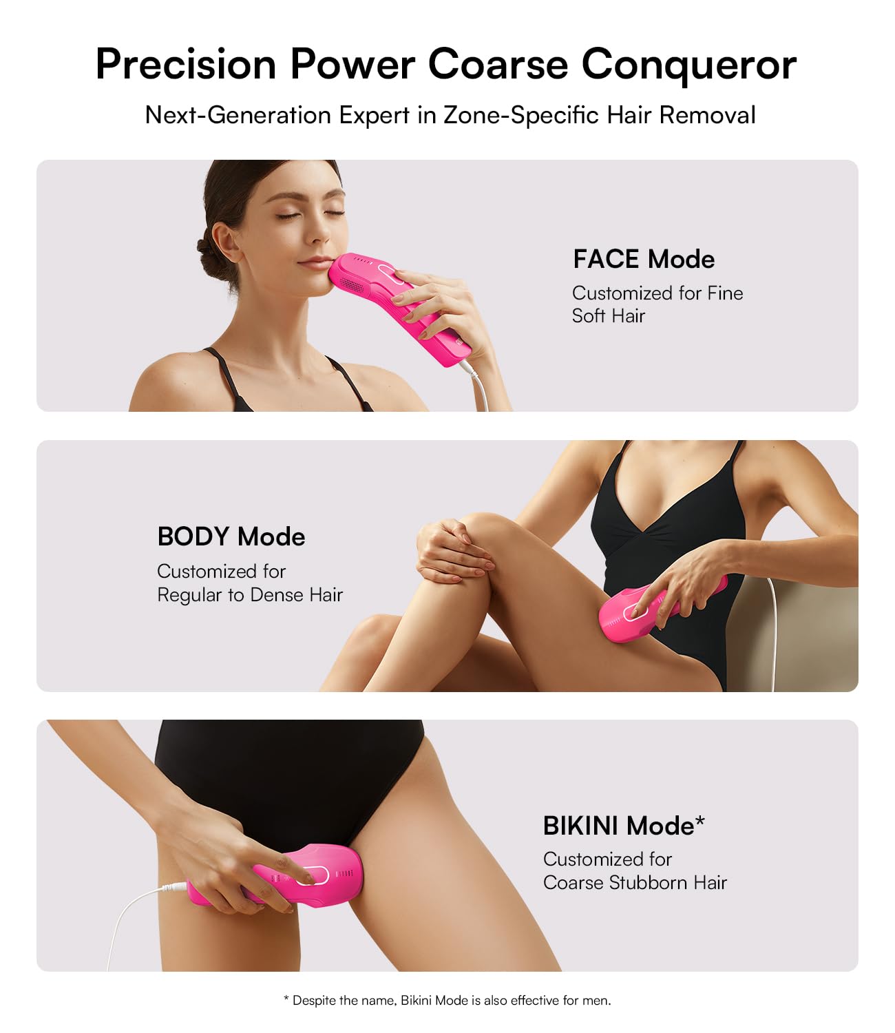 INIA Laser Hair Removal with Ice-Cooling Care for Women and Men, HAUTE Pro Painless at-Home IPL Hair Remover for Coarse Hair in Bikini and All Body Areas, Latest Generation for Effective Results