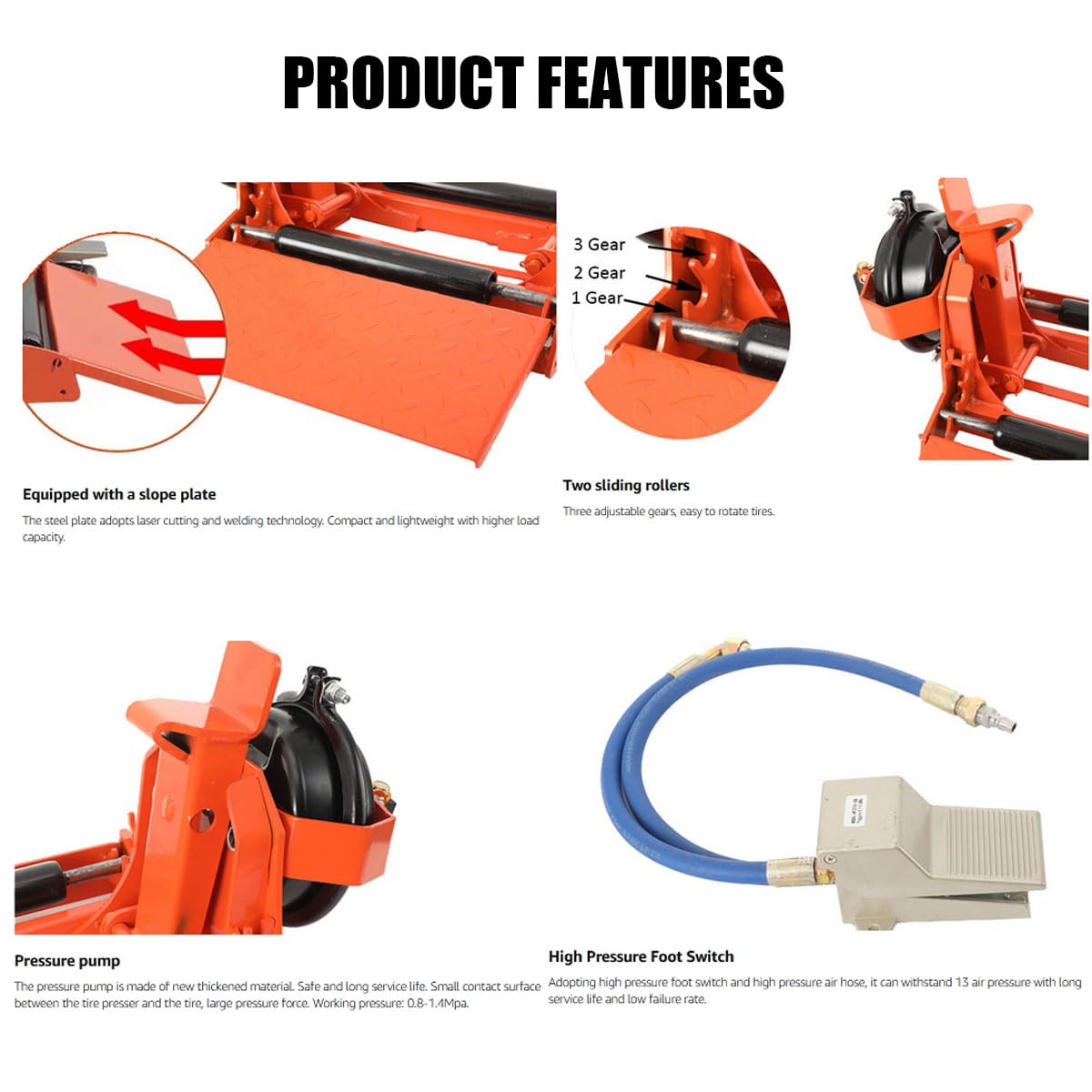 EWANYO Heavy Duty Semi Automatic Truck Tire Changer Tyre Changing Portable Pneumatic Dismounting for Tire Size 10R22.5 11R22.5 12R22.5 13R22.5 295R22.5 315R22.5