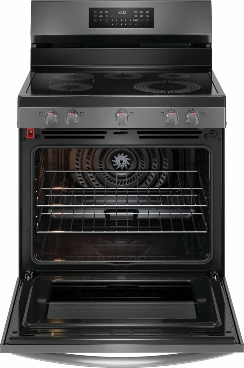 Frigidaire Gallery 30 in 5 Burner Element Freestanding Range in Stainless Steel with True Convection and Air Fry GCRE3060BF