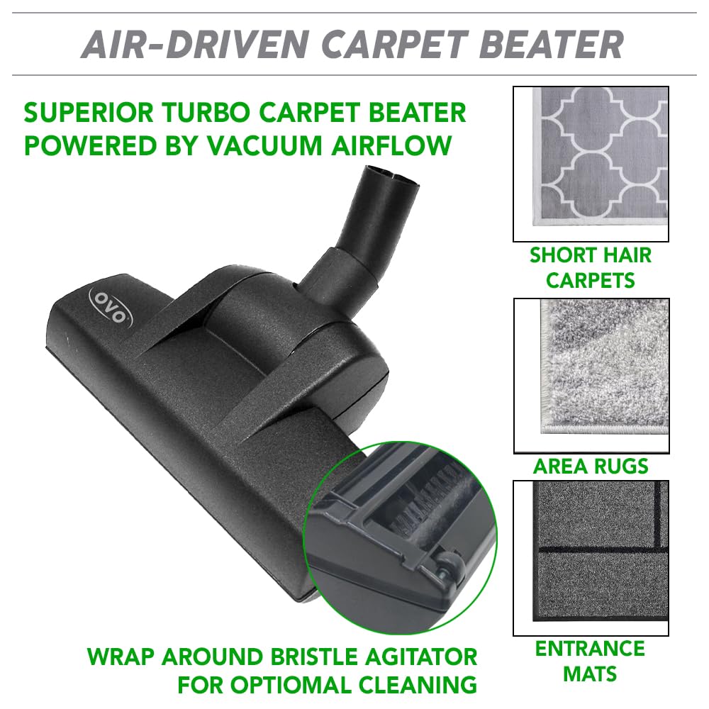 OVO Heavy Duty Powerful Central Vacuum System, Hybrid Filtration (with or Without Disposable Bags) 35L or 9.25Gal, 700 Airwatts with 40ft Deluxe Plus Accessory kit Included