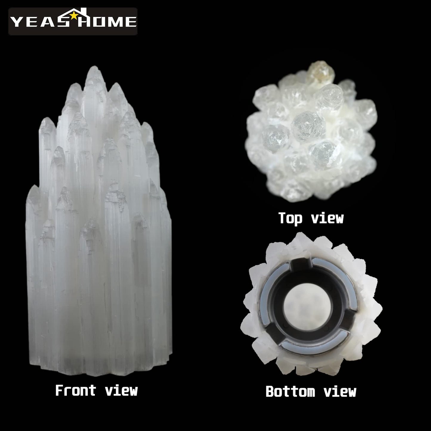 Handcrafted Selenite Lamp Carved, Selenite Tower,Unique Bedside Lamp Night Light, Happy Light,Salt Lamp,Dimmable Unique Table Lamps for Bedroom,White