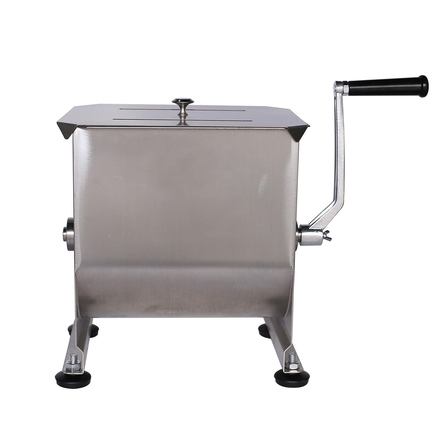 CMI Commercial Stainless Steel Manual Meat Mixers with Lid,16.5Lb/10L Tank,(Mixing Maximum 15-Pound for Meat),Sausage Mixer Machine Meat Processing Equipment With Gear
