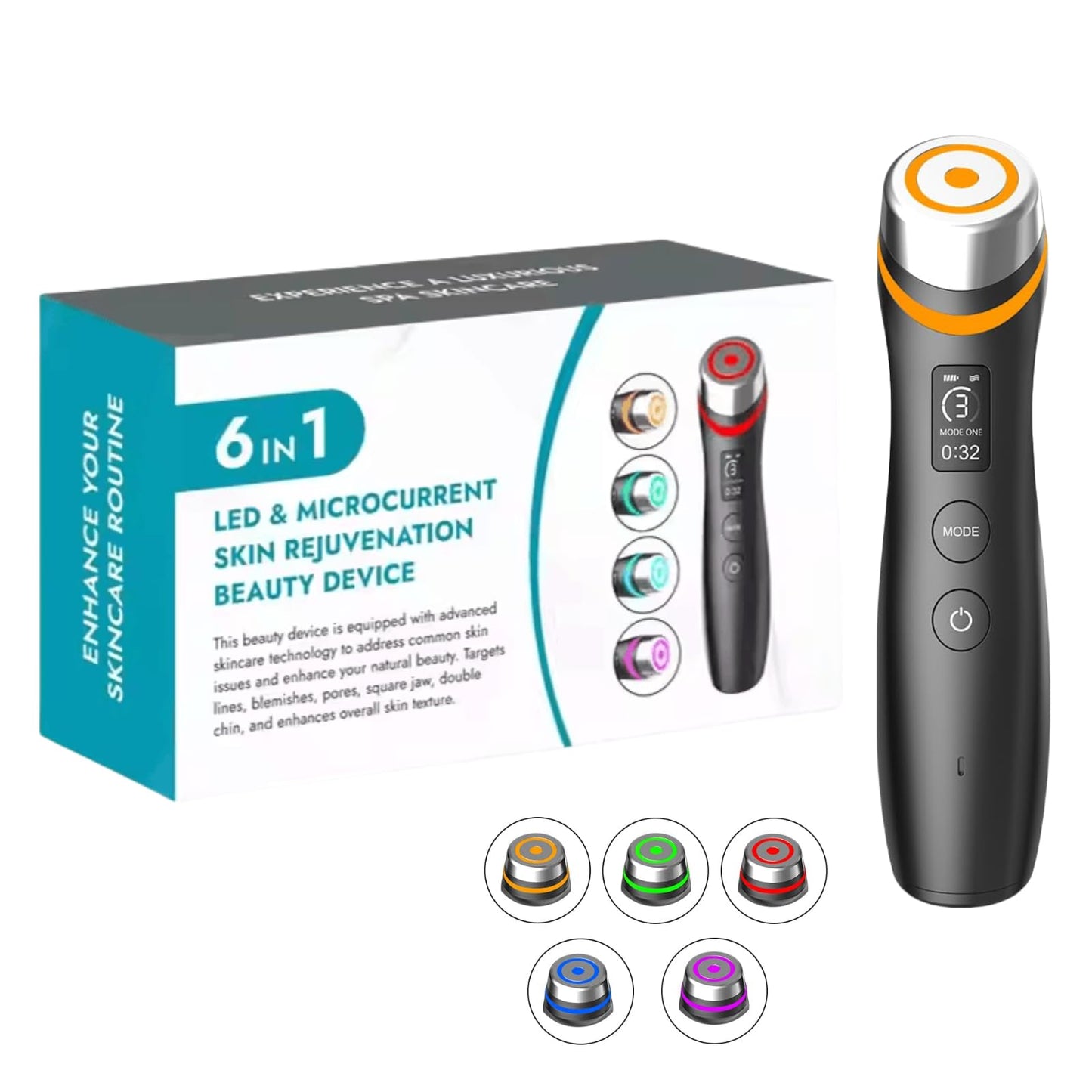 Pro Anti-Wrinkle Device| 6-in-1 Real Glass Glow Beauty Massager with 5 Modes | Looking Glass Skin | Korean Skin Care Enhanced Absorption, Elasticity,Facial Neck Lifting, Firming and Pore Care