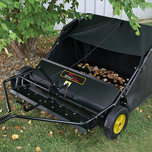Brinly STS-42BHDK-A 42" Tow-Behind Lawn Sweeper with Dethatcher and Hamper Windscreen