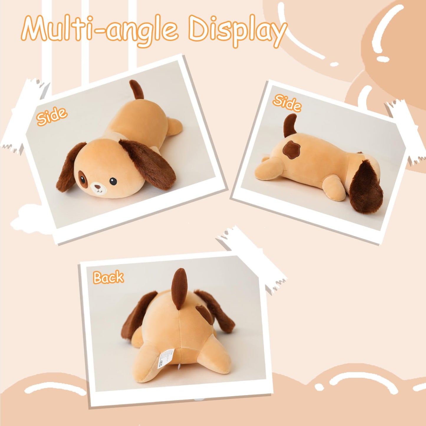 SQEQE Weighted Dog Plush, Weighted Dog Stuffed Animal, Cute Larbrador Plushies Soft Pillow Toy Gift for Kids Adults Brown 9.8 Inch, 0.8 Lbs