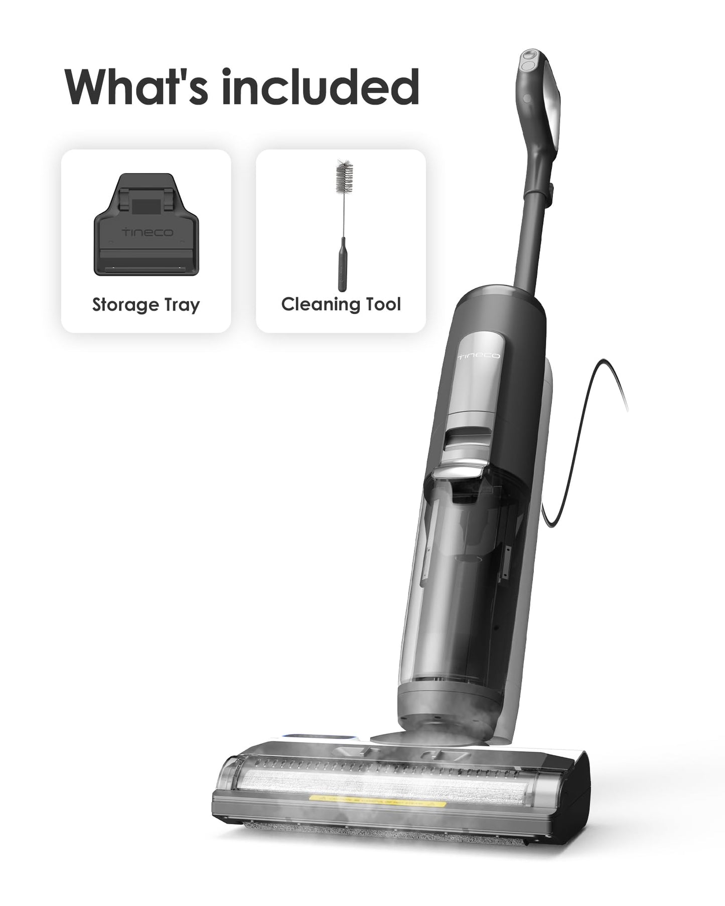 Tineco iFLOOR 5 Steam Wet Dry Vacuum All-in-one, Steam Mop Hardwood Floor Cleaner Great for Sticky Messes, 248℉ High-Temp Steam, Self-Cleaning with steam