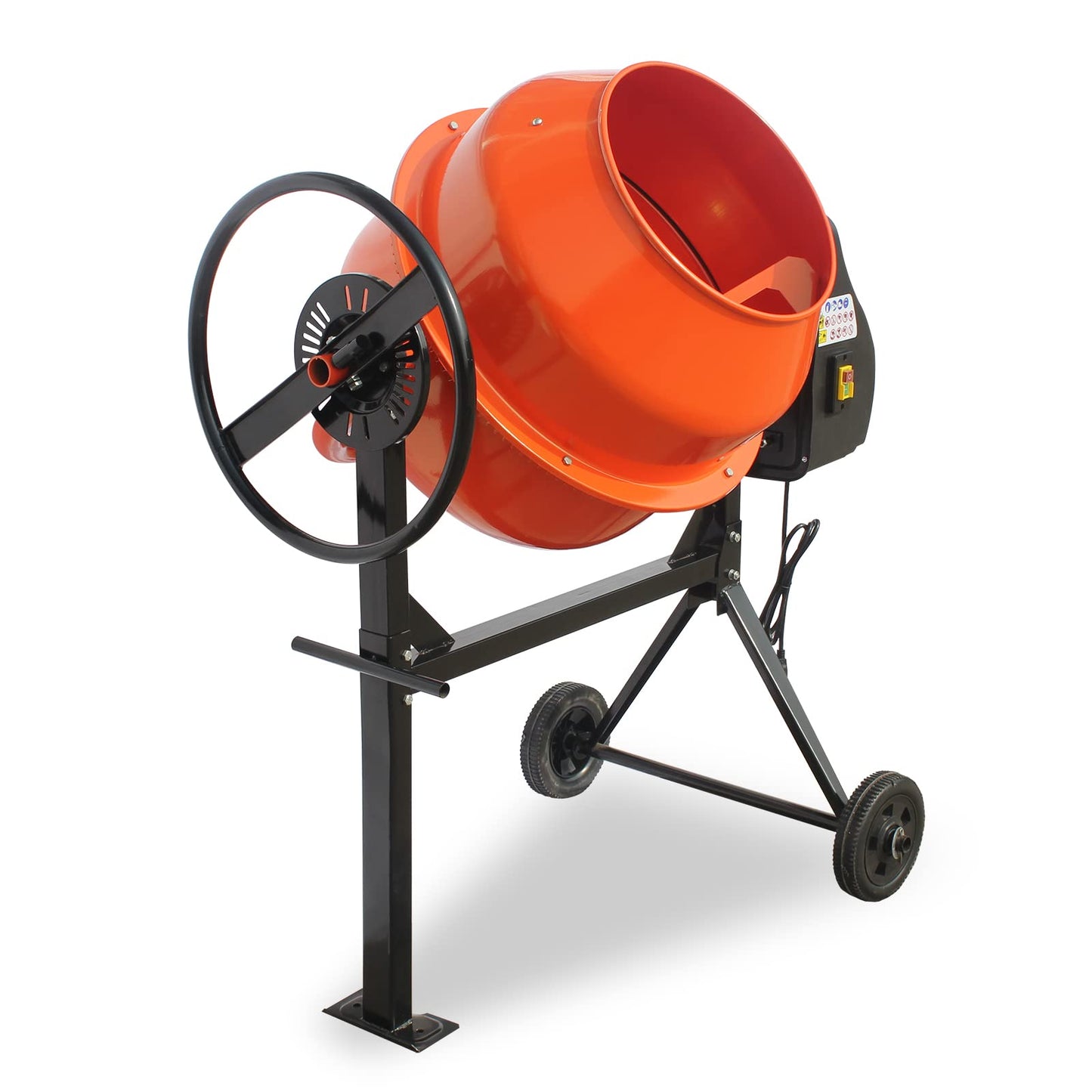 5 Cubic Ft Concrete Cement Mixer with Wheel and Stand,Electric ConcreteMixer 4/5 HP 600W Adjustable Tilt, Portable Heavy Concrete Mud Mixer Toolsfor Mortar Stucco Seeds and Fodder