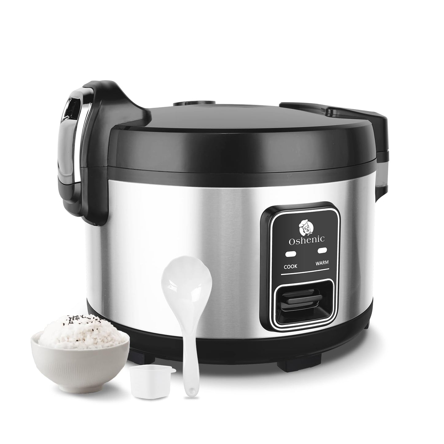 Oshenic Commercial Rice Cooker & Warmer 60 Cups (Cooked),13.8 Qt / 13 Liter Large Capacity Rice Cooker,Auto Keep Warm,Non-Stick Inner Pot,One-Touch Operation,1350W Fast Cooking Electric Rice Cooker