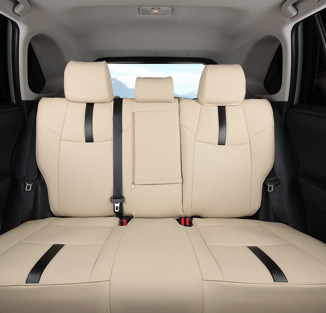 LuLuDa Custom Fit RAV4 (Not for Hybrid) Car Seat Covers Fit for Toyota RAV4 LE Limited XLE 2019 2020 2021 2022 2023 2024 2025 with Waterproof Faux Leather (Beige, LU01-XLE)