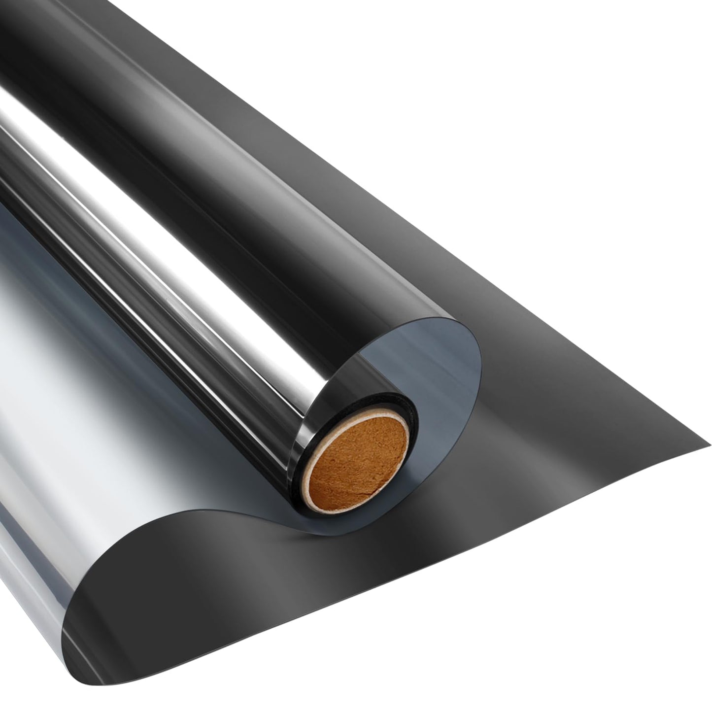 KESPEN Window Film One Way Daytime Privacy Static Cling Heat Control Glass Window Tint Mirror House Film, Black-Silver, 35.4 Inch X 32.8 Feet