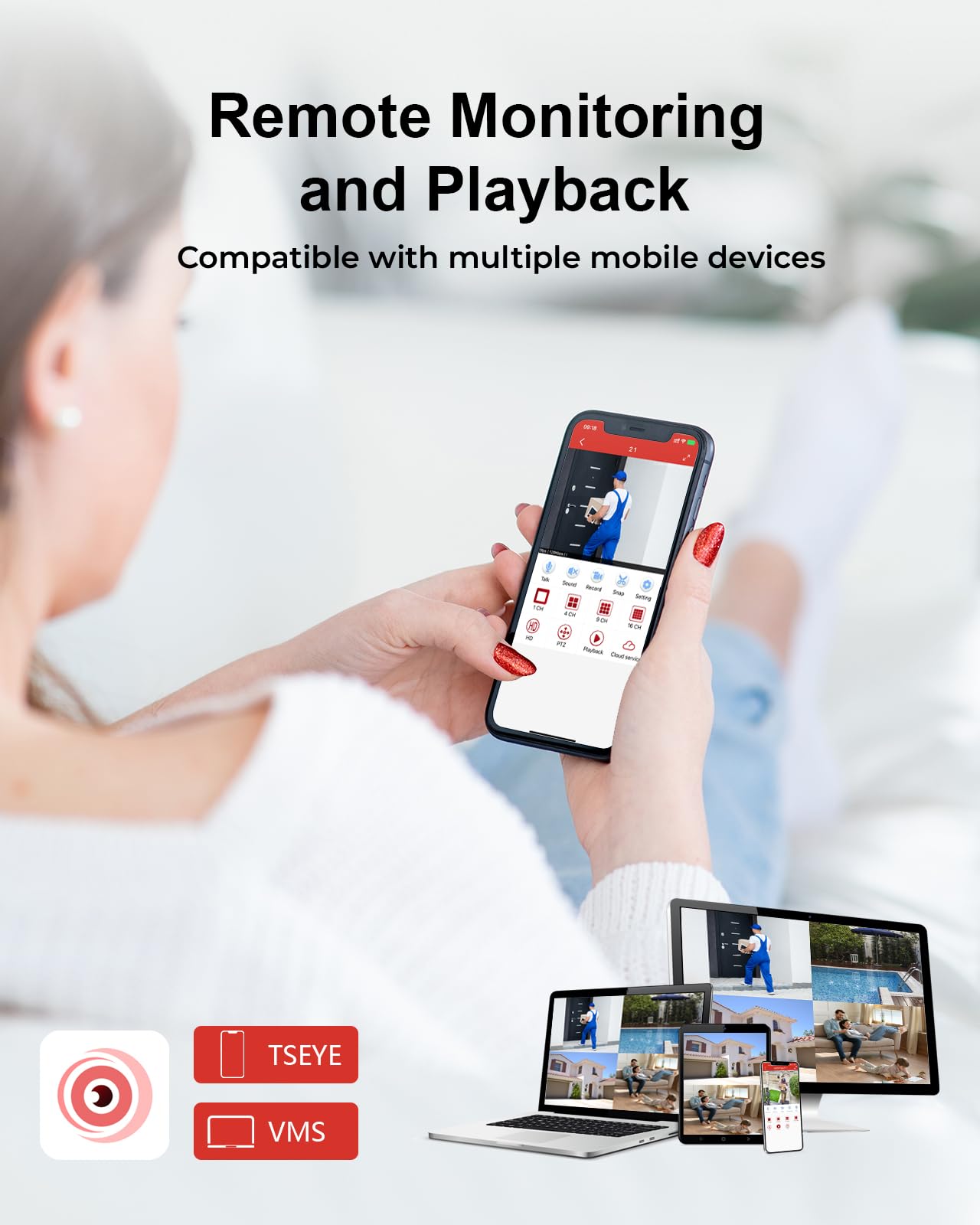 1080P Wired Security Camera System, AIWIXEN 8CH CCTV Surveillance DVR with 1TB Hard Drive, 4 x Home 5MP Wired Security Cameras Outdoor with Human Vehicle Detection, IP68 Waterproof, Remote Access