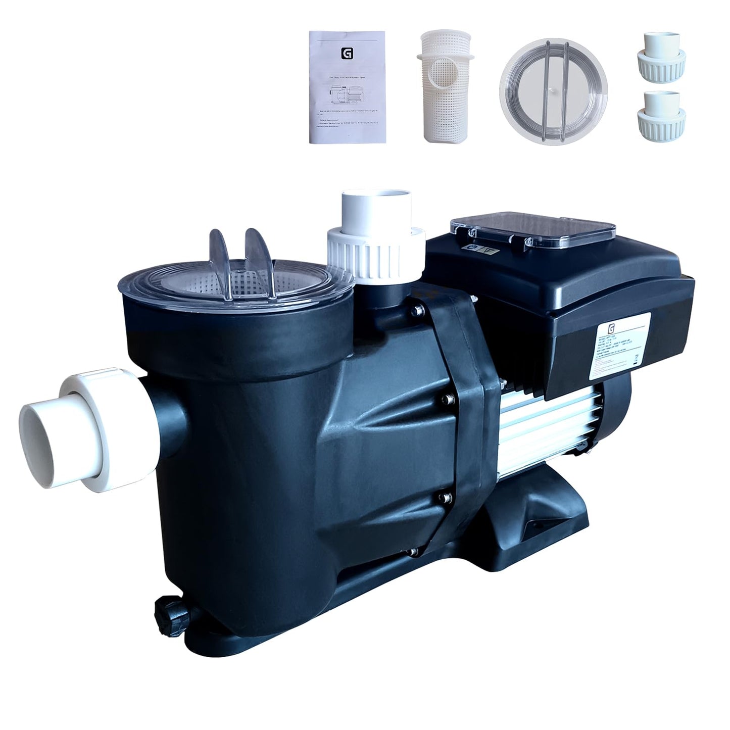 PeakPursuit High-Efficiency Variable Speed Pool Pump 1.5HP - 220V for Above/In Ground Swimming Pools | 3000-8000 GPH High Flow | Energy Saving, Quiet, ETL Certified (with Filter Basket)