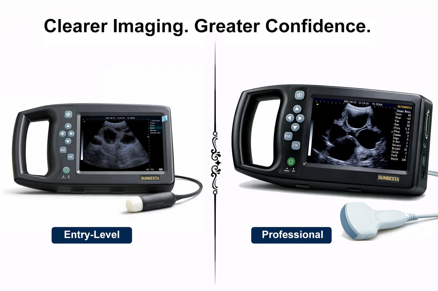 A8 Professional Veterinary Ultrasound Machine for Animal Pregnancy Check, Beginner-Friendly Handheld Scanner with 3.5MHz Waterproof Convex Probe, Clear Imaging for Dogs, Sheep, Pigs & Small Farms
