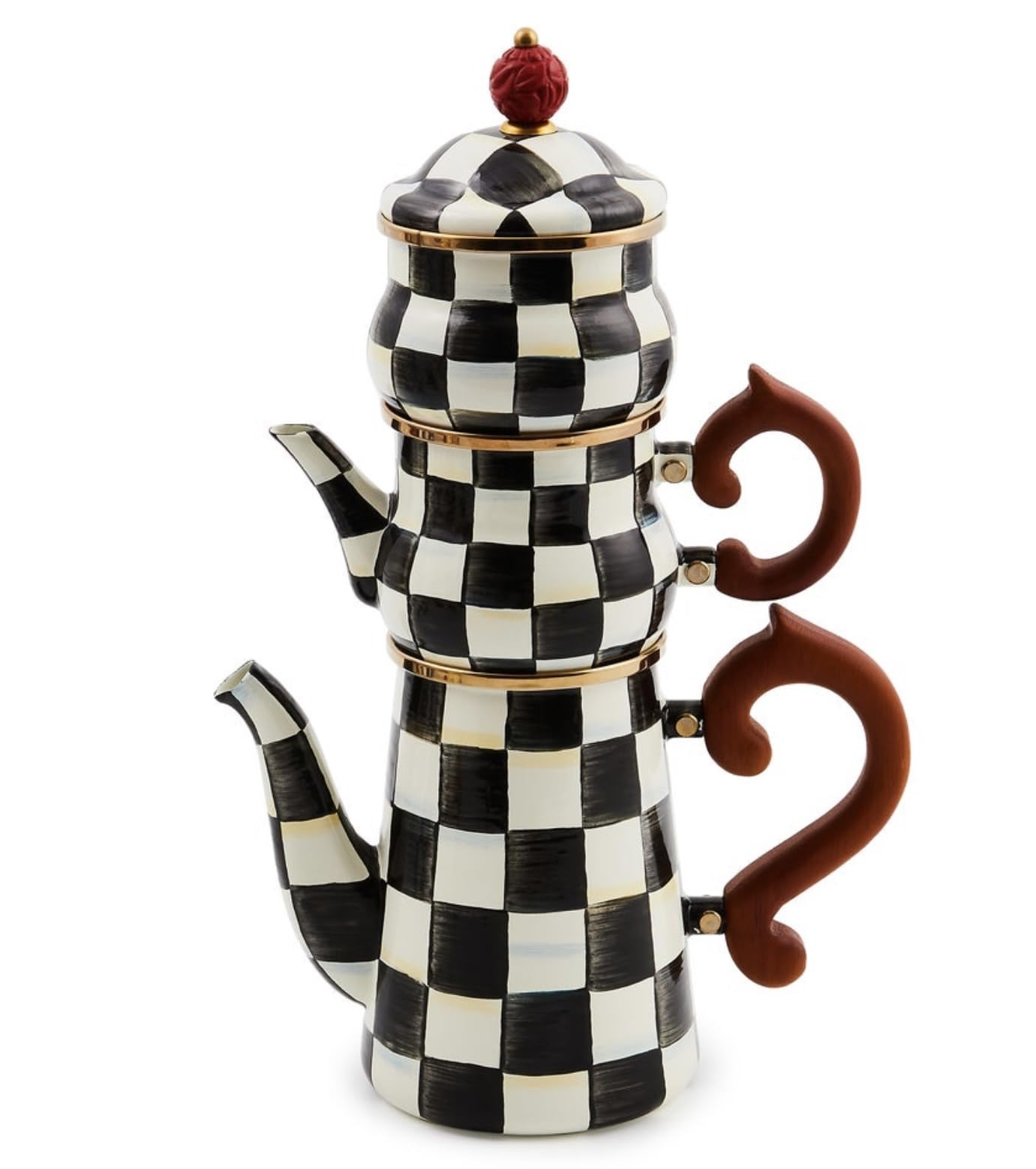 Stackable Coffee Set in Courtly Check Pattern by Mackenzie-Childs