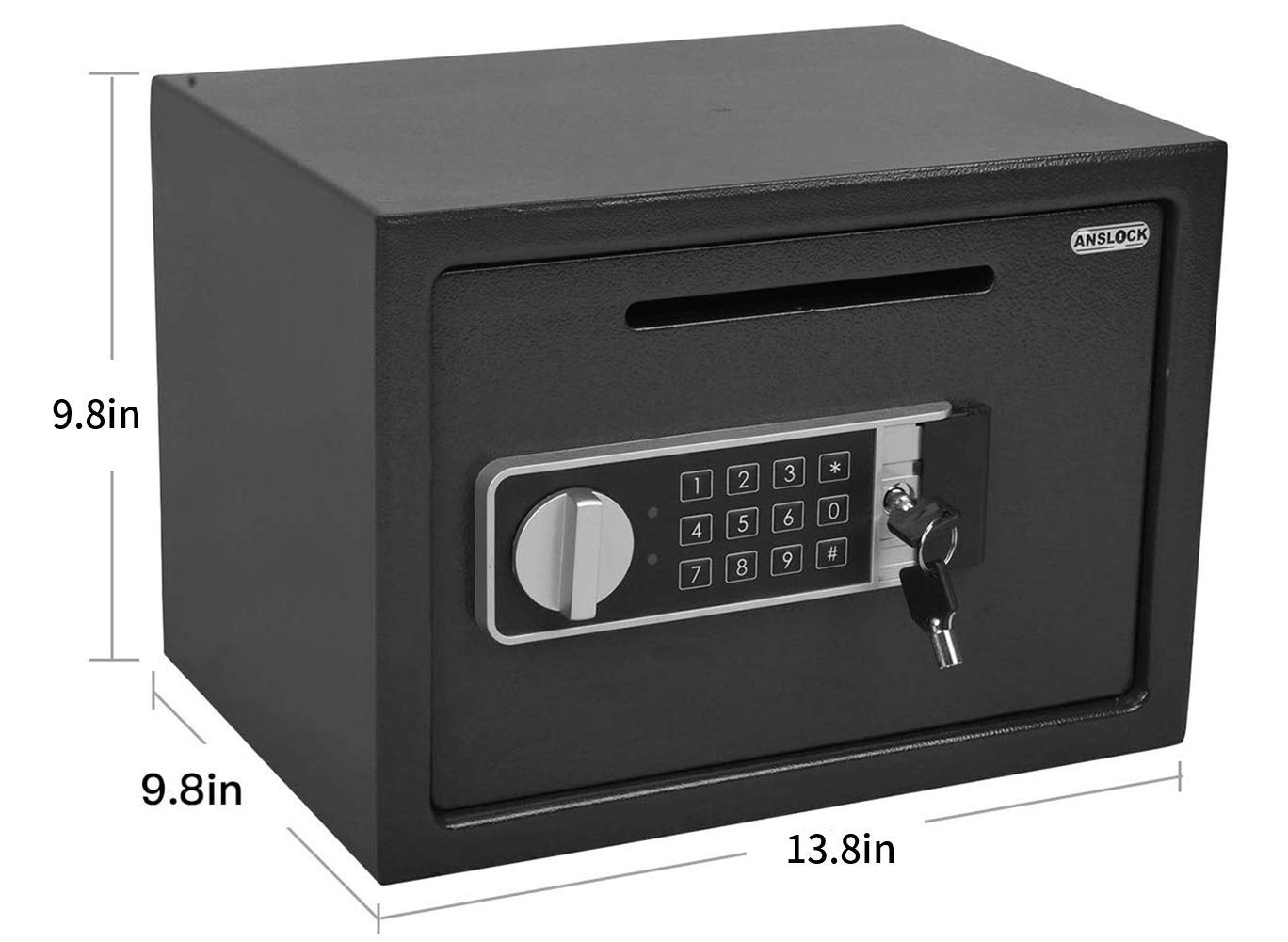 ANSLOCK Drop Slot Safes Depository Safe, Security Keypad Cabinet Safes, 0.58 Cubic Ft Home Hotel security Safe Box with a Front Drop Slot for Cash, Bank Slips, Bills