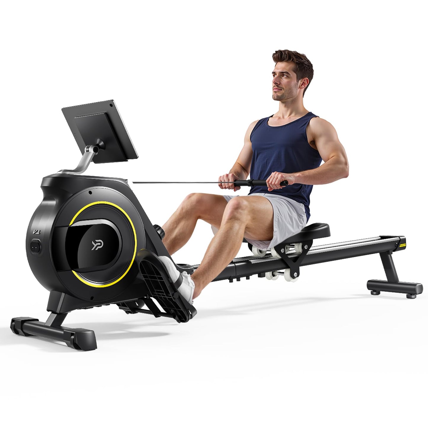 YPOO Rowing Machine for Home, 350 LB Capacity, 16-Level Silent Resistance, Magnetic Rowing Machines for Home Foldable, Full-Body Workout Compact Rowing Machine for Cardio & Strength with APP Support