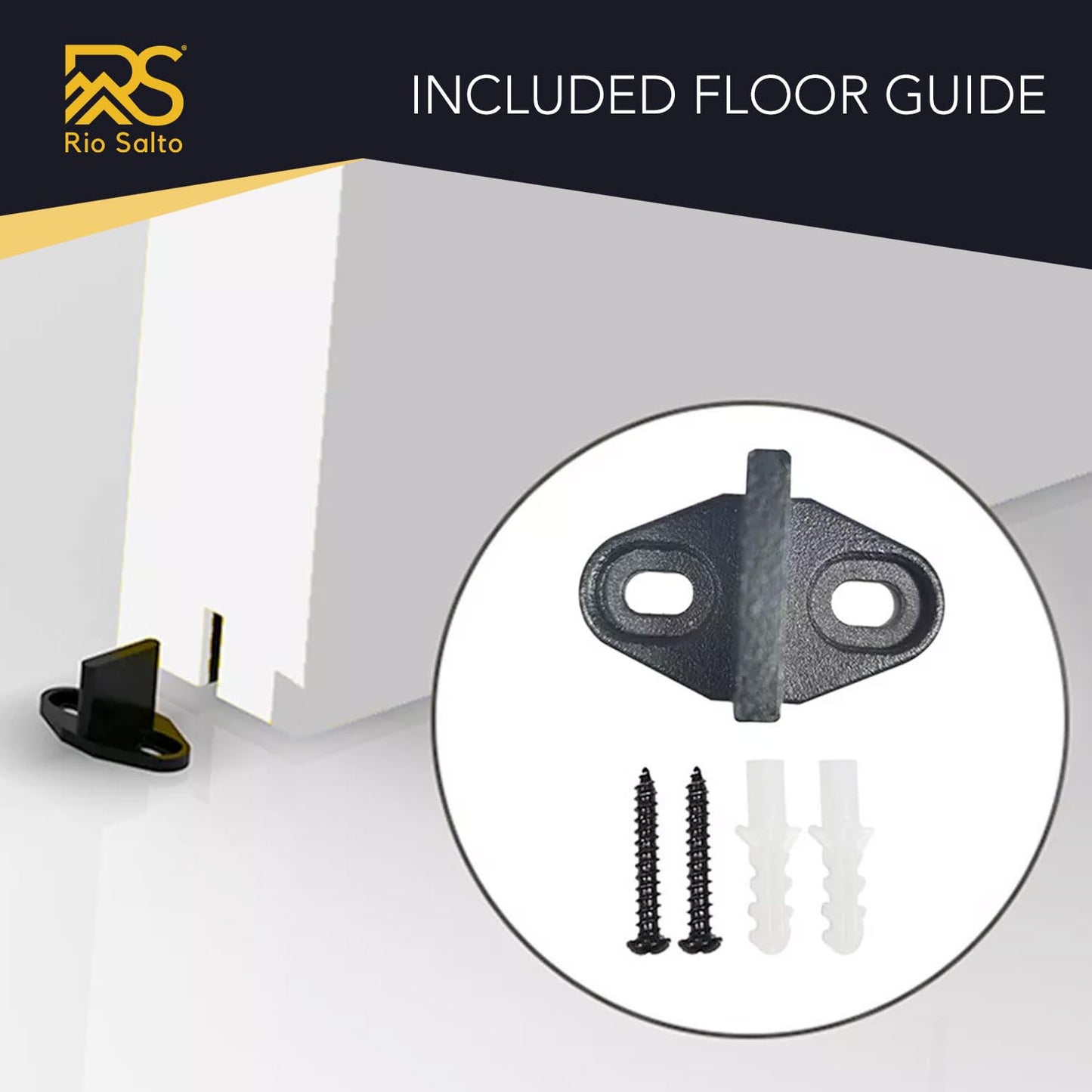 Rio Salto Gold Barn Door Hardware Kit Length up to 6FT Sliding Door Hardware 72in Track Modern Barn Interior Gold Barn Luxury Brushed Brass Panel Hardware for 1 Door - 6ft - NO Door