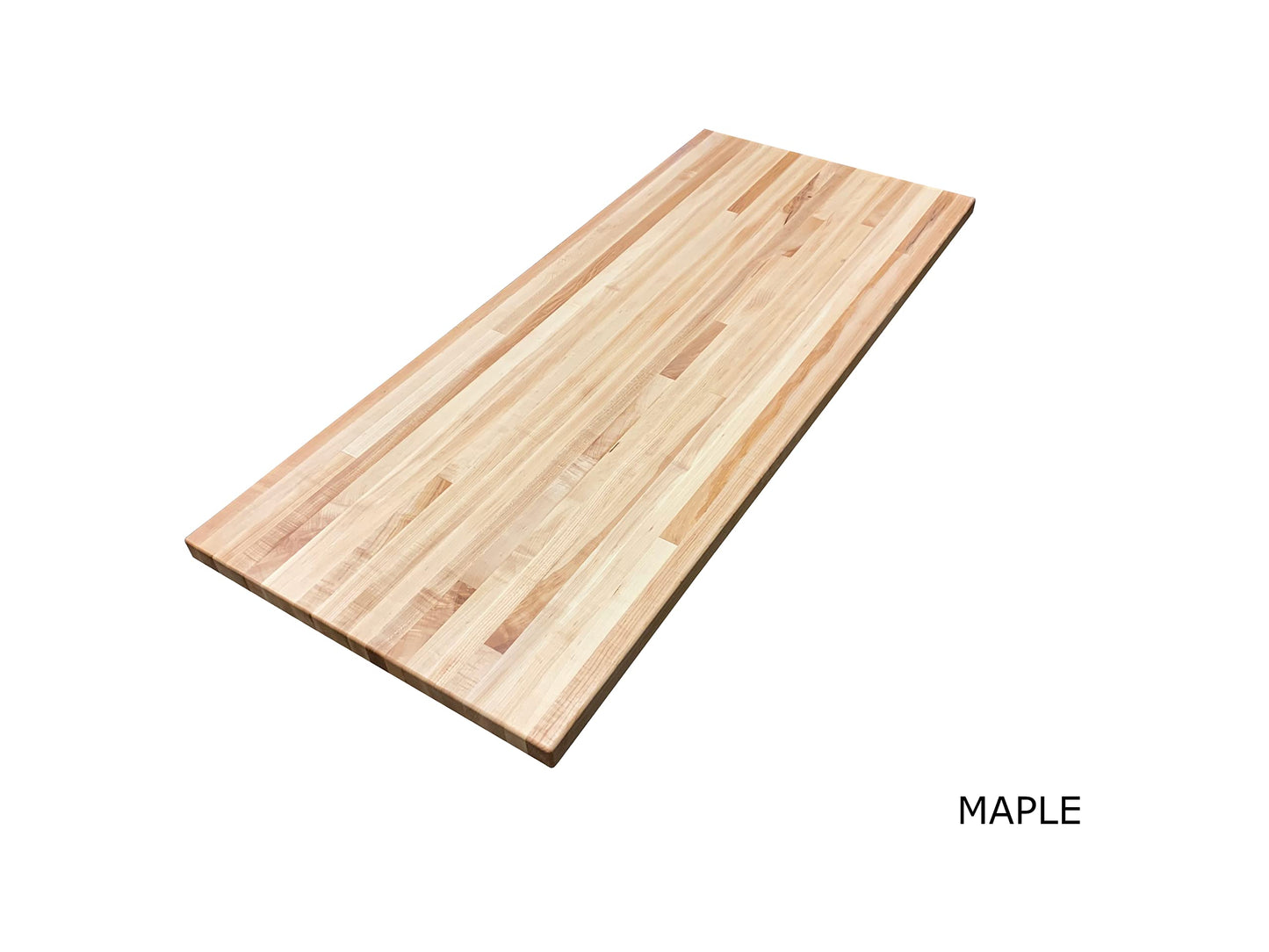 Maple Butcher Block Top - 1.5" Thick - Unfinished - Great for Countertops, Desks, Laundry folding tables, Workbench tops, Cutting Boards, and More - Made in the US by FJ Tops (30" x 48")