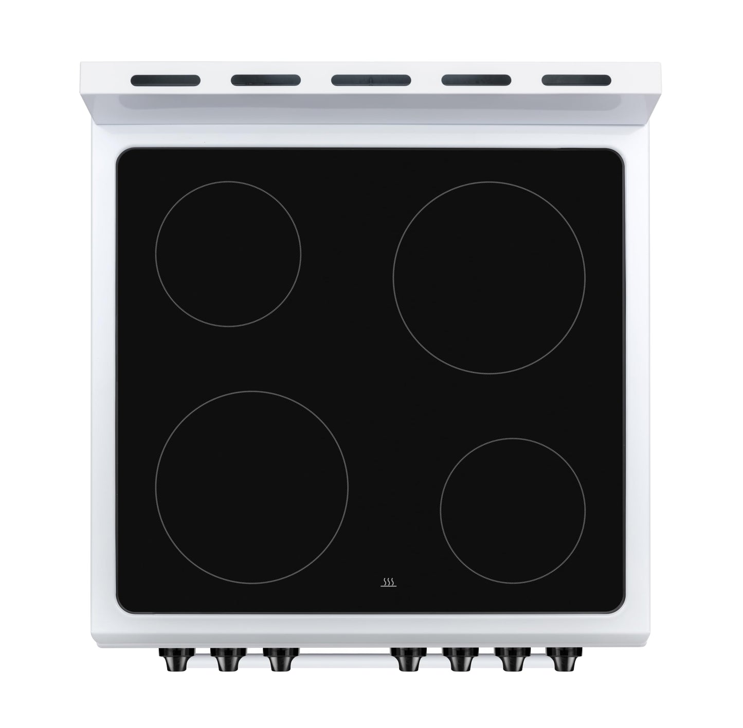 Premium Levella PREV2405VW 24 in Freestanding Vitroceramic Smooth Cooktop Electric Range with 4 Burners and 2.4 Cu. Ft. Single Convection Oven in White