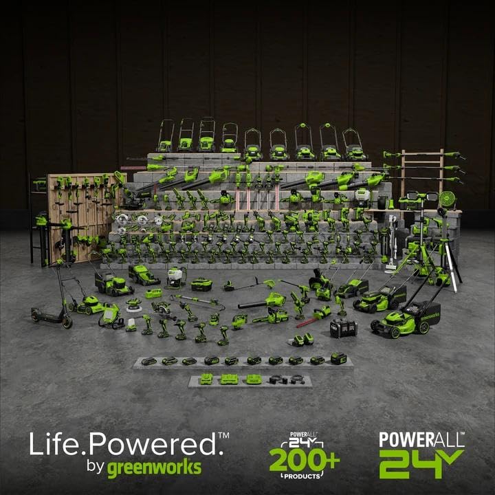 Greenworks 48V (24V x 2) 17" Brushless Cordless Push Lawn Mower, Includes (2) 4.0Ah Batteries and Dual Port Rapid Charger((200+ Compatible Tools, 45Min Runtime)