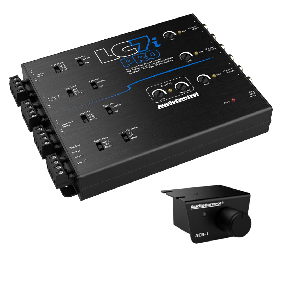 AudioControl LC7iPRO 6-Channel Active Line Output Converter with AccuBASS for Adding Subwoofers, Amplifiers to Factory Car Audio Receiver Head Unit, Includes ACR-1 Dash Remote Bass Knob Controller