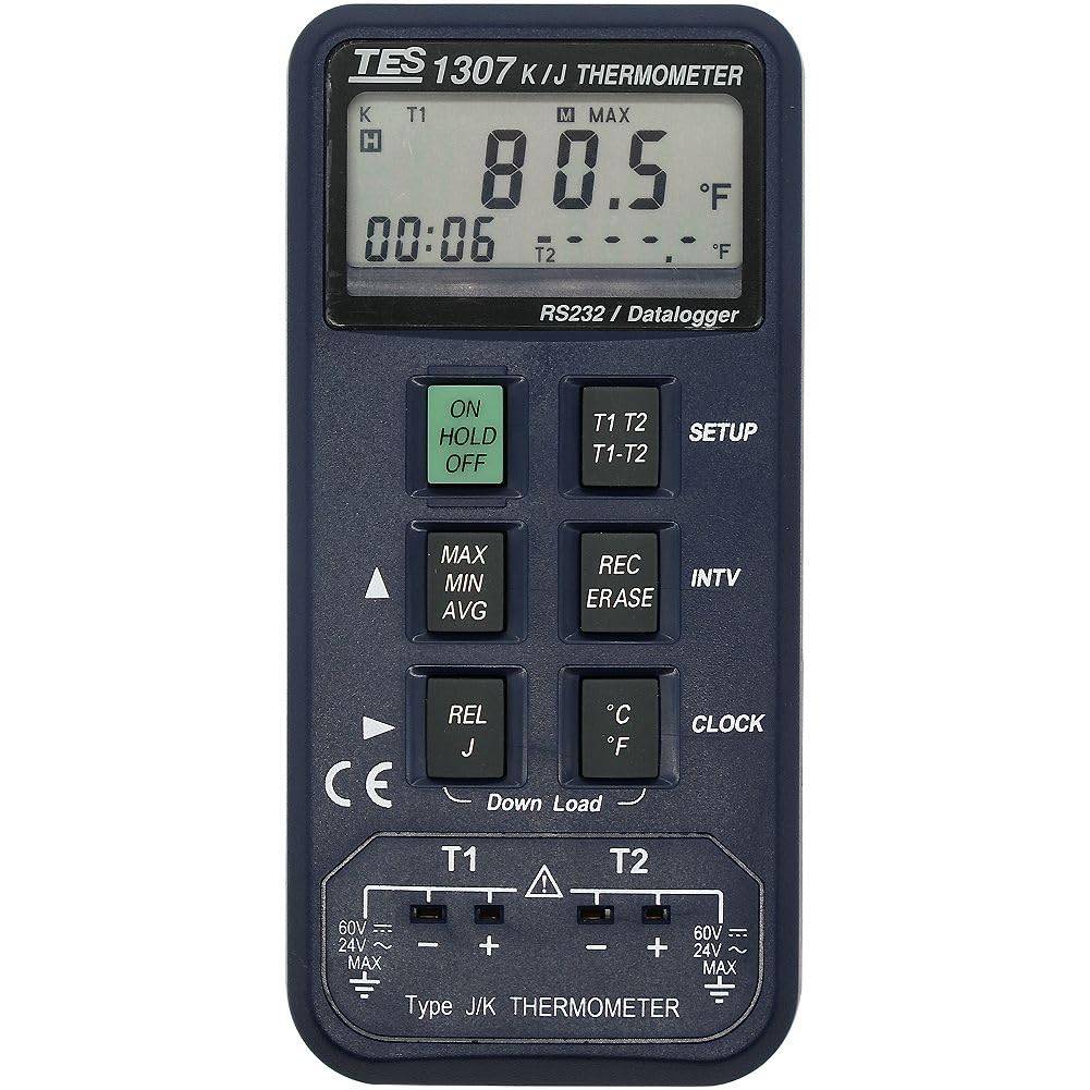 TES 1307 Datalogging K/J Thermometer