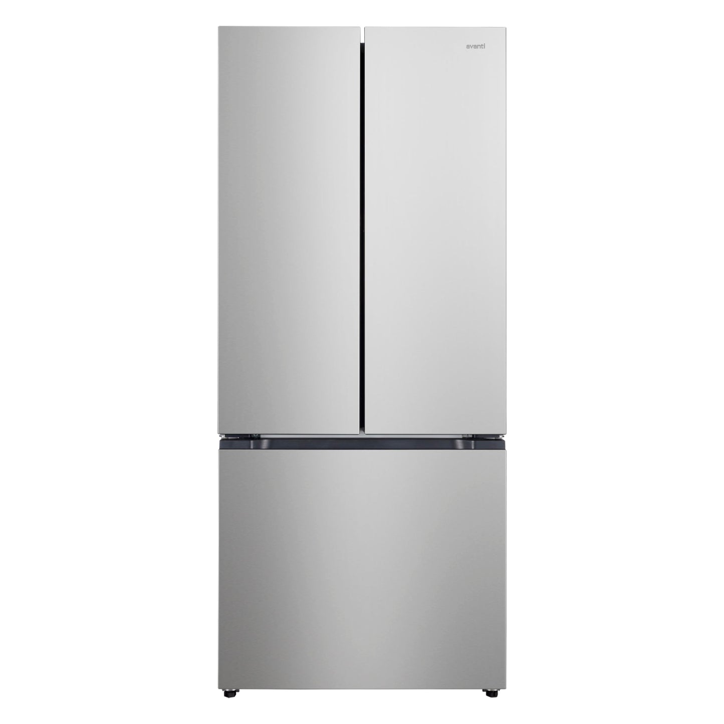 Avanti French Door Refrigerator with Bottom Freezer 30-Inch Wideâ€‹, Frost Free Technology, Large Capacity with Adjustable Shelves, Door Bins & Crisper Drawers, 17.5 Cu.Ft., Stainless Steel