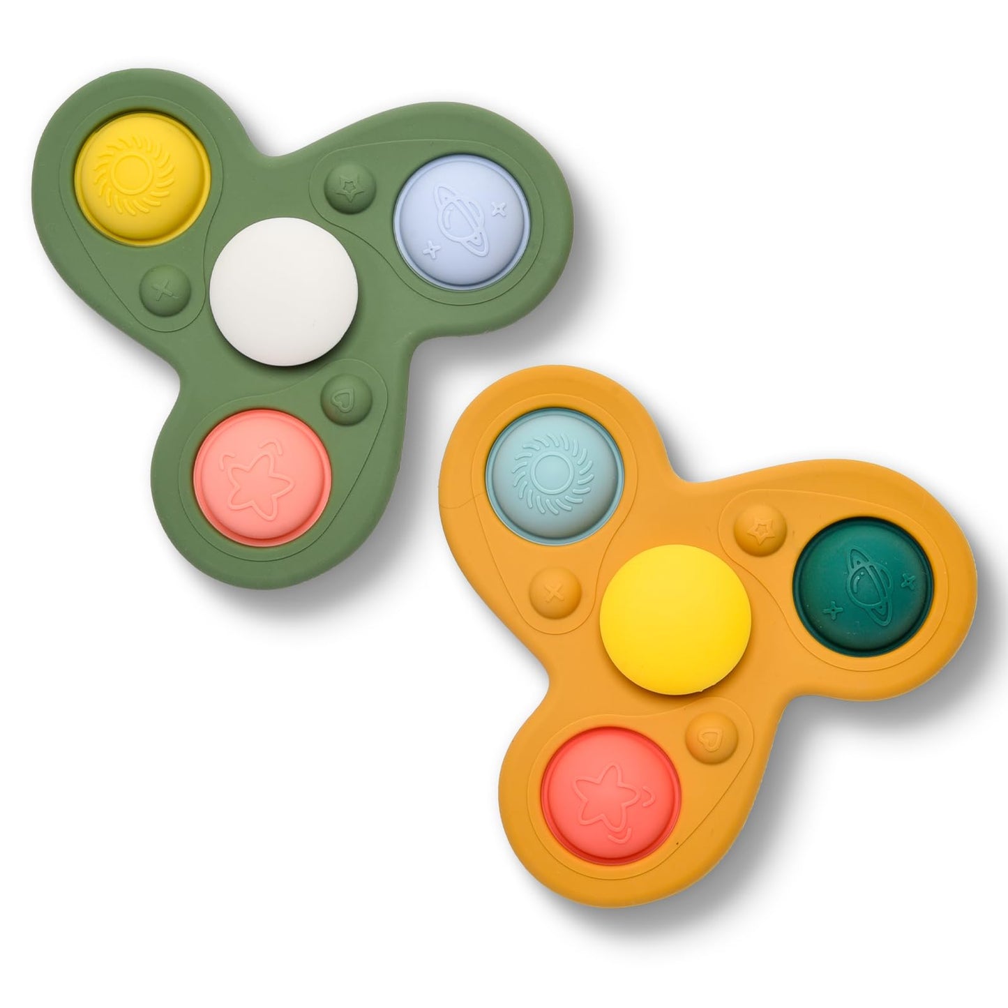 Silicone Suction Cup Spinner Toy for Babies&Toddlers – Food-Grade Safe & Fun Sensory Toy for Teething & Play – Perfect Baby Bath, High Chair & Travel Toy, Ideal Baby Gift for 1-3 (Planet Style)