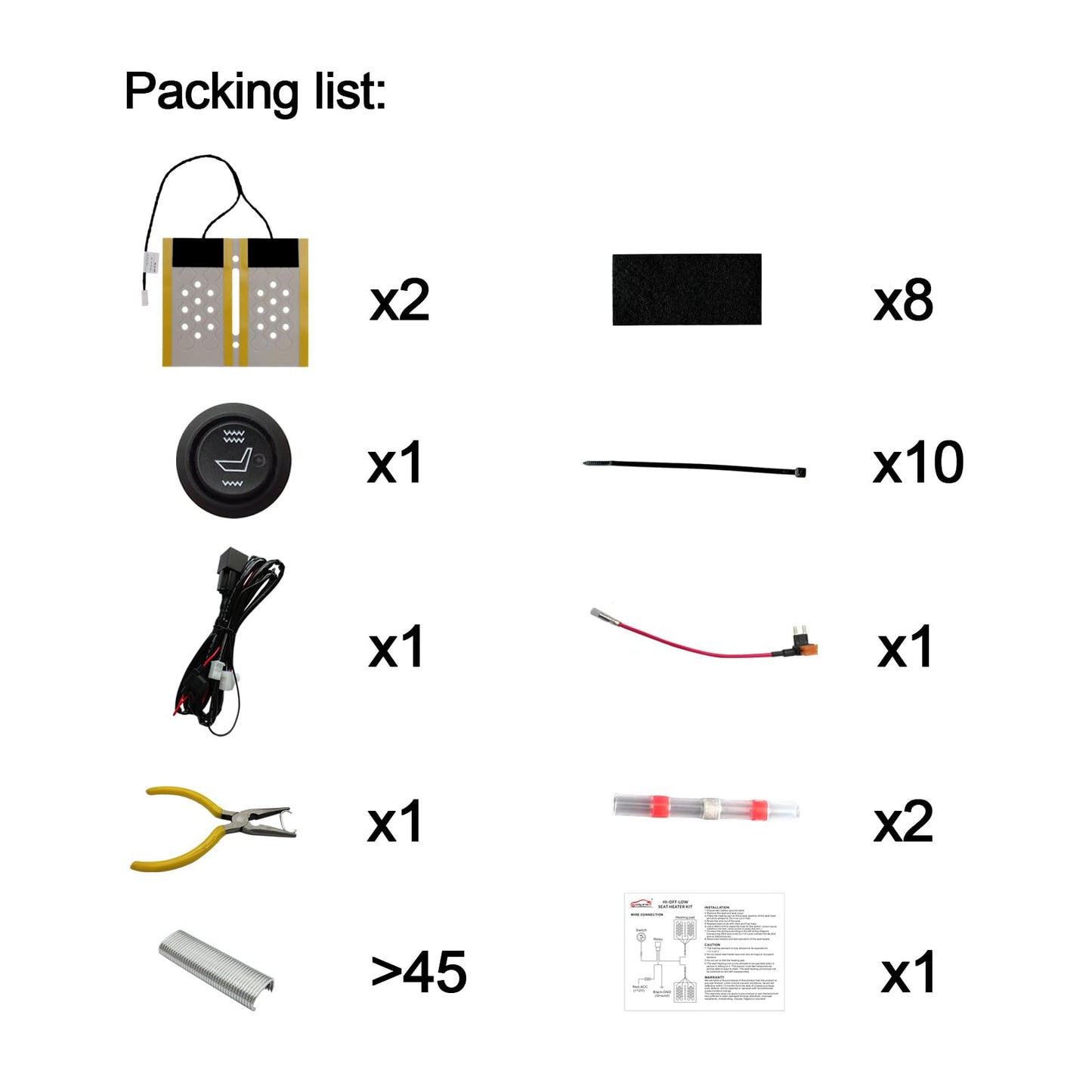 LUCKY DRIVER Universal Seat Comfort Kit for Vehicles Cars Pickup Trucks (12V-101A)