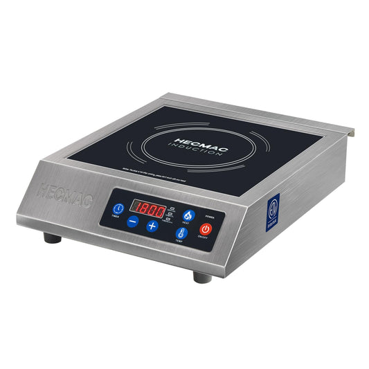 HECMAC 1800W Commercial Induction Cooktop with ETL Certified, Stainless Steel Induction Burner with Large 8" Heating Coil, Induction Cooker with Smart Temperature Control,4 Hours Timer