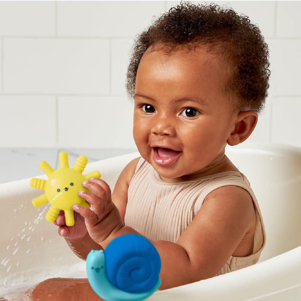 Itzy Ritzy 10-Piece Water Bath Toys Gift Set – Soft, Squeezable Multicolor Sensory Toy Set for Motor Skills, Imaginative Play, and Fun Bathtime Activities