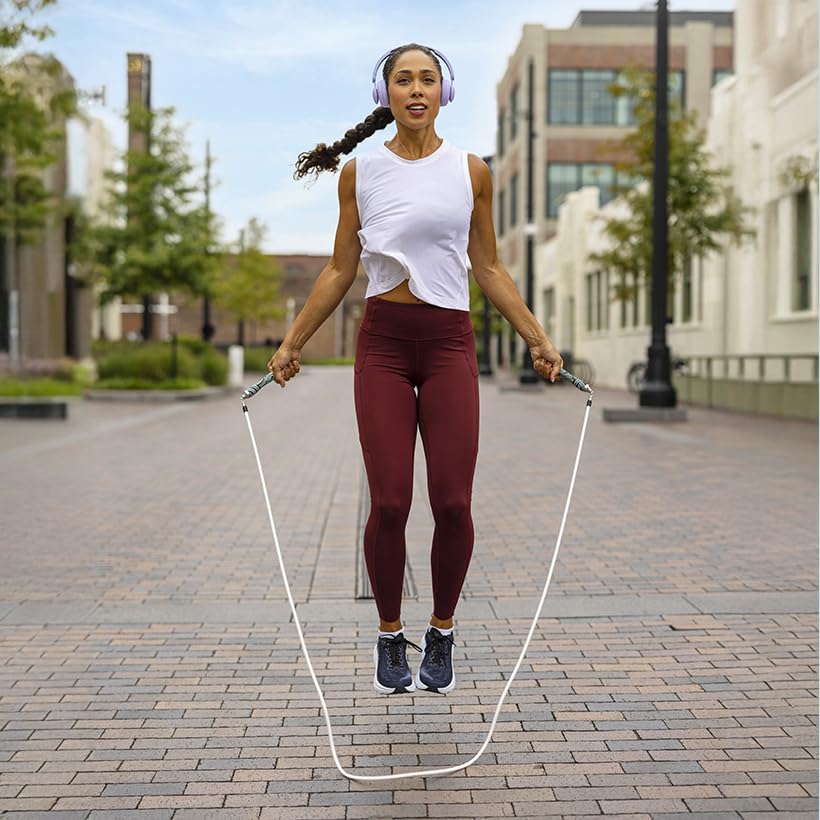 Crossrope Get Lean Set - Weighted Jump Rope- 1/4 LB and 1/2 LB Ropes - Slim Handles - Large