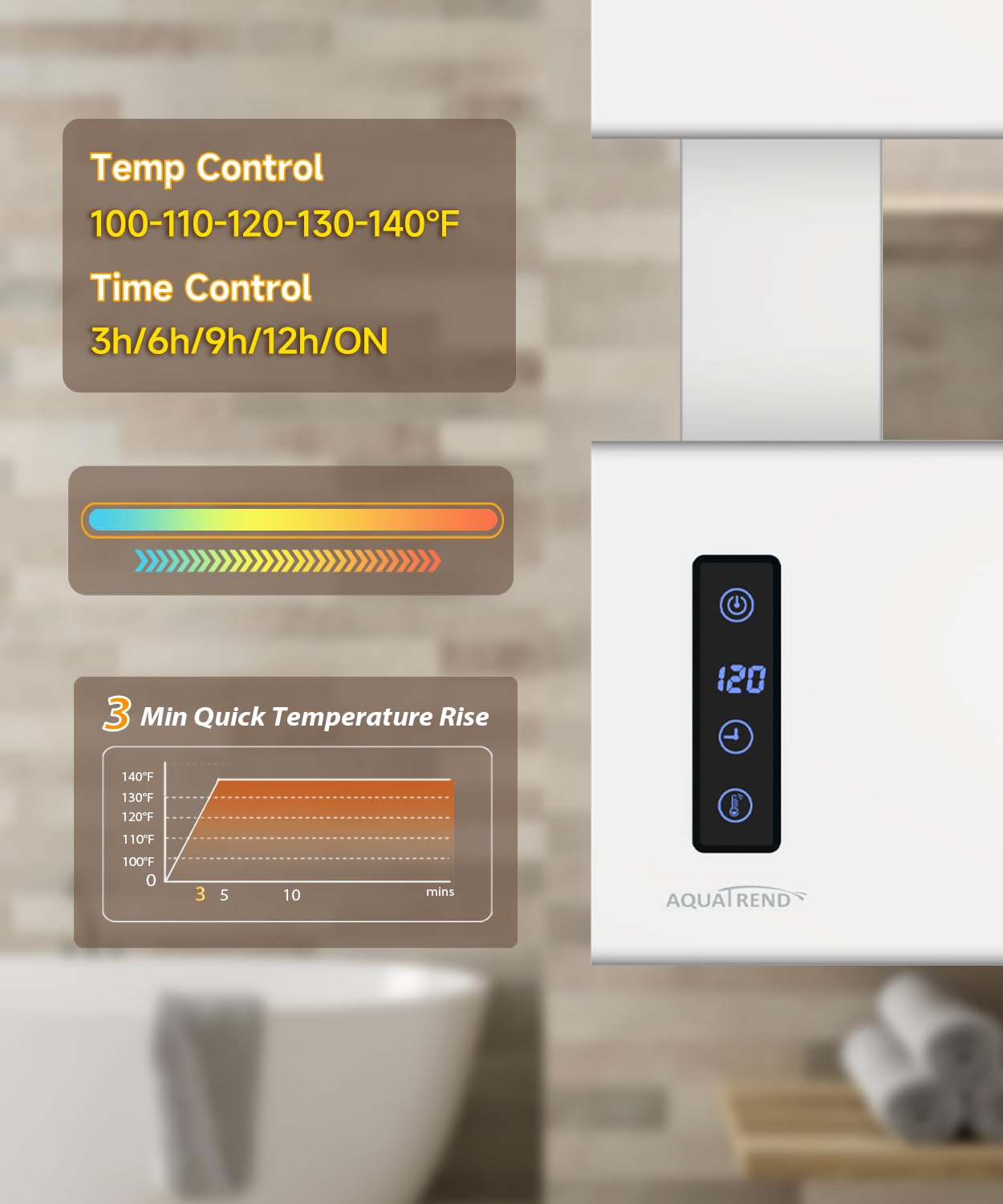 Towel Warmers for Bathroom, Heated Towel Rack Wall Mounted, 21.6" X 17.7" Smart LED Control, Built-in Timer & Temperature, Max 140°F, Plug-in, Fast Heating, Silver